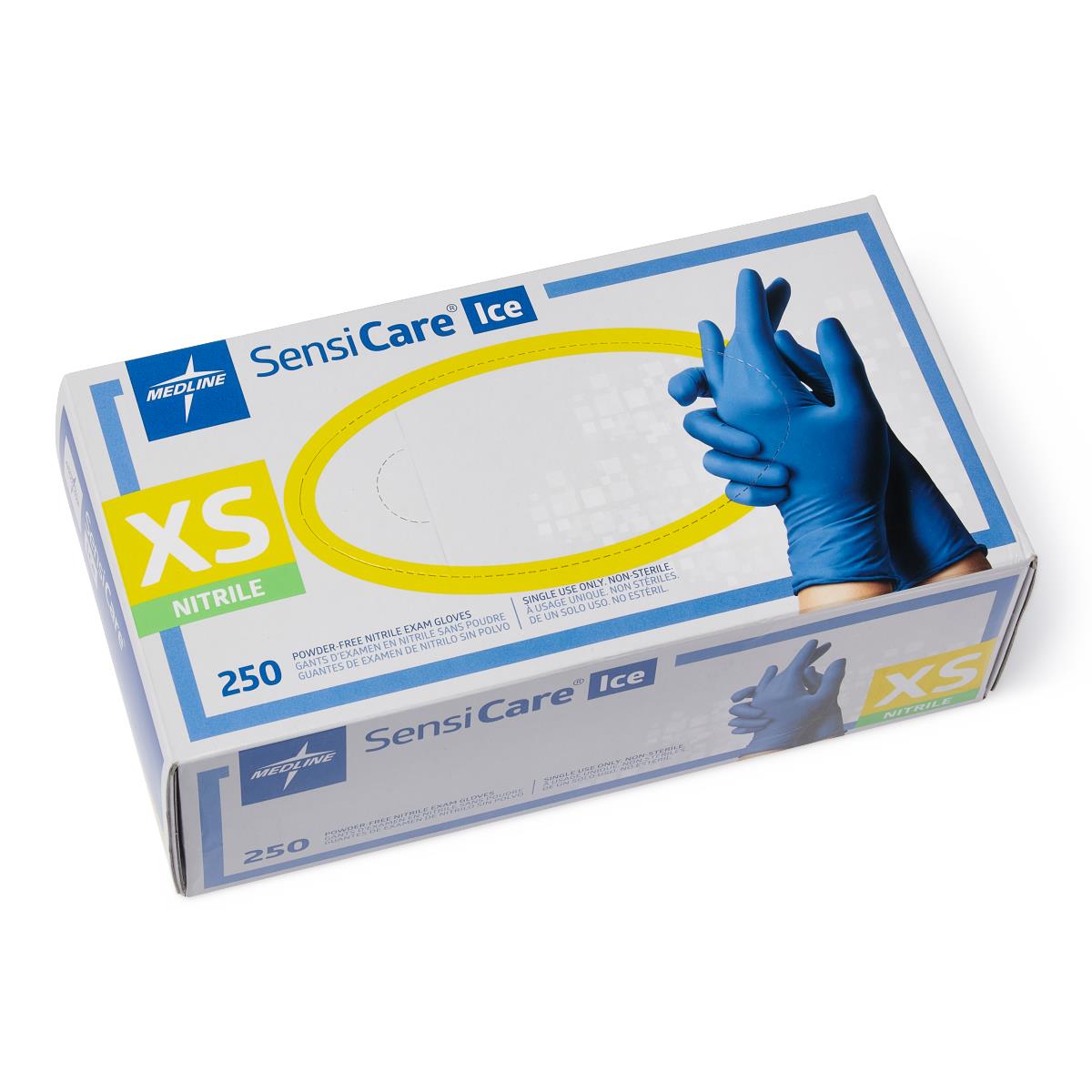 SensiCare Ice Blue Powder-Free Nitrile Exam Gloves - 300 Count, Latex-Free & Hypoallergenic for Medical, Dental, Tattoo & Food Handling Safety
