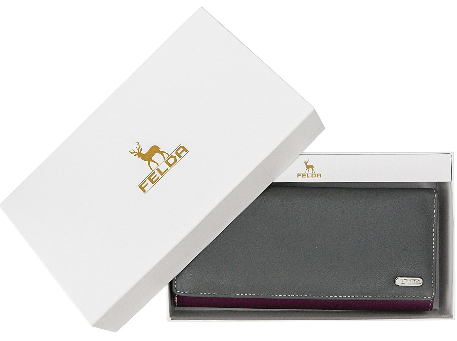 Felda RFID Blocking Genuine Leather Women's Wallet - Slim Bifold with 23 Card Slots & Coin Pocket - Perfect for Everyday Use, Travel & Shopping
