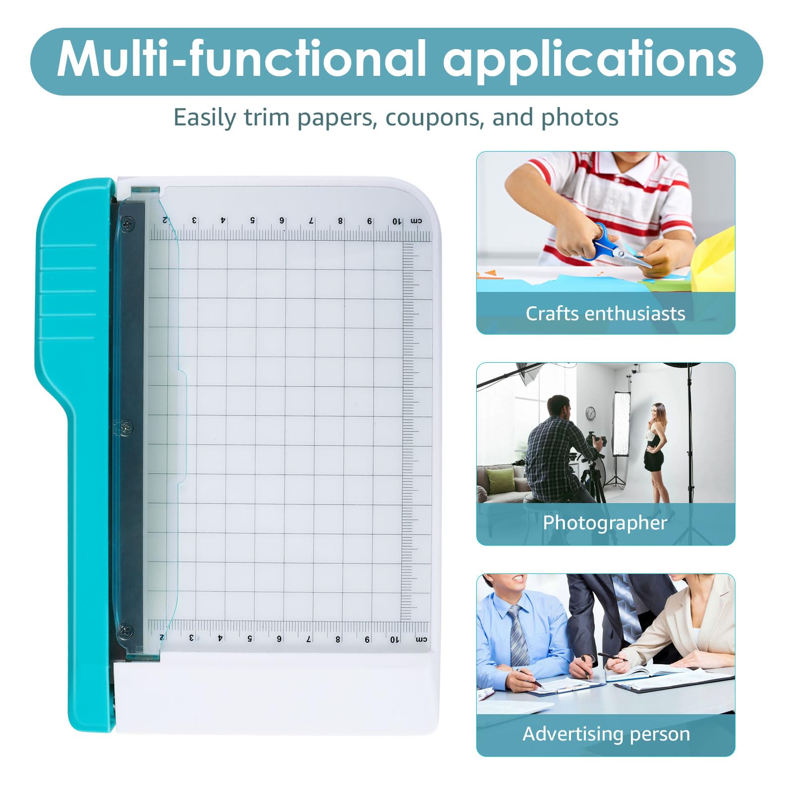 6 Inch Guillotine Paper Cutter - Compact & Portable Non-Slip Paper Trimmer for Coupons, Craft Paper, Cards & Photos | Perfect for Office, School, Scrapbooking & DIY Projects