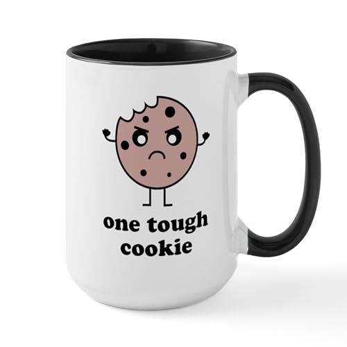 White/Black Inside - One Tough Cookie Large Mug