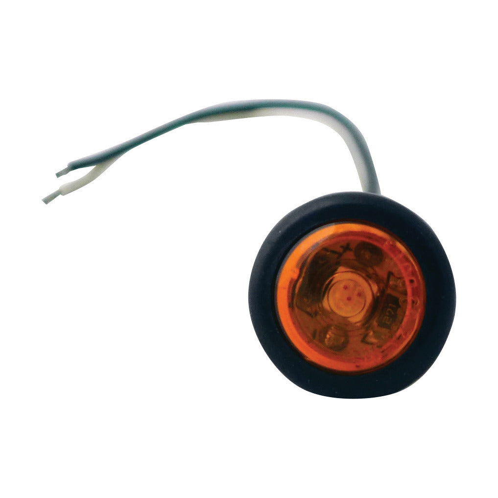 Fortpro 3/4 Inch Round Clearance/Marker Flat LED Light - 1 LED Super Bright for Trucks, Trailers, Boats & Off-Road Vehicles - Waterproof & Durable for Outdoor Use