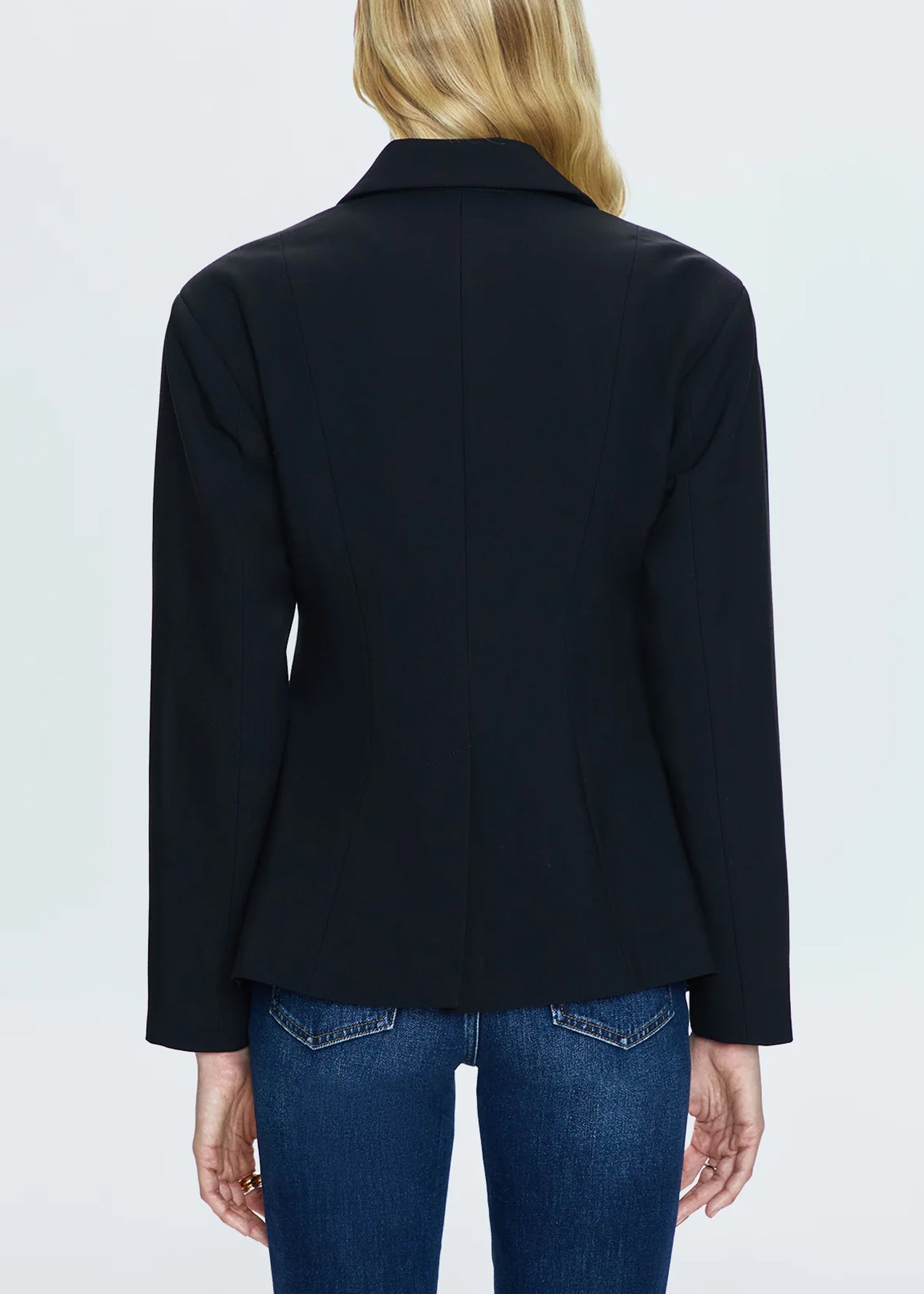 Stassi Cinched Waist Blazer in Black | Pistola Denim | Women's Slim Fit Tailored Jacket for Office & Evening Wear