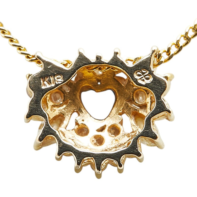 18K Yellow Gold Sapphire Diamond Heart Pendant Necklace for Women - Elegant Jewelry Gift for Valentine's Day, Anniversary & Special Occasions