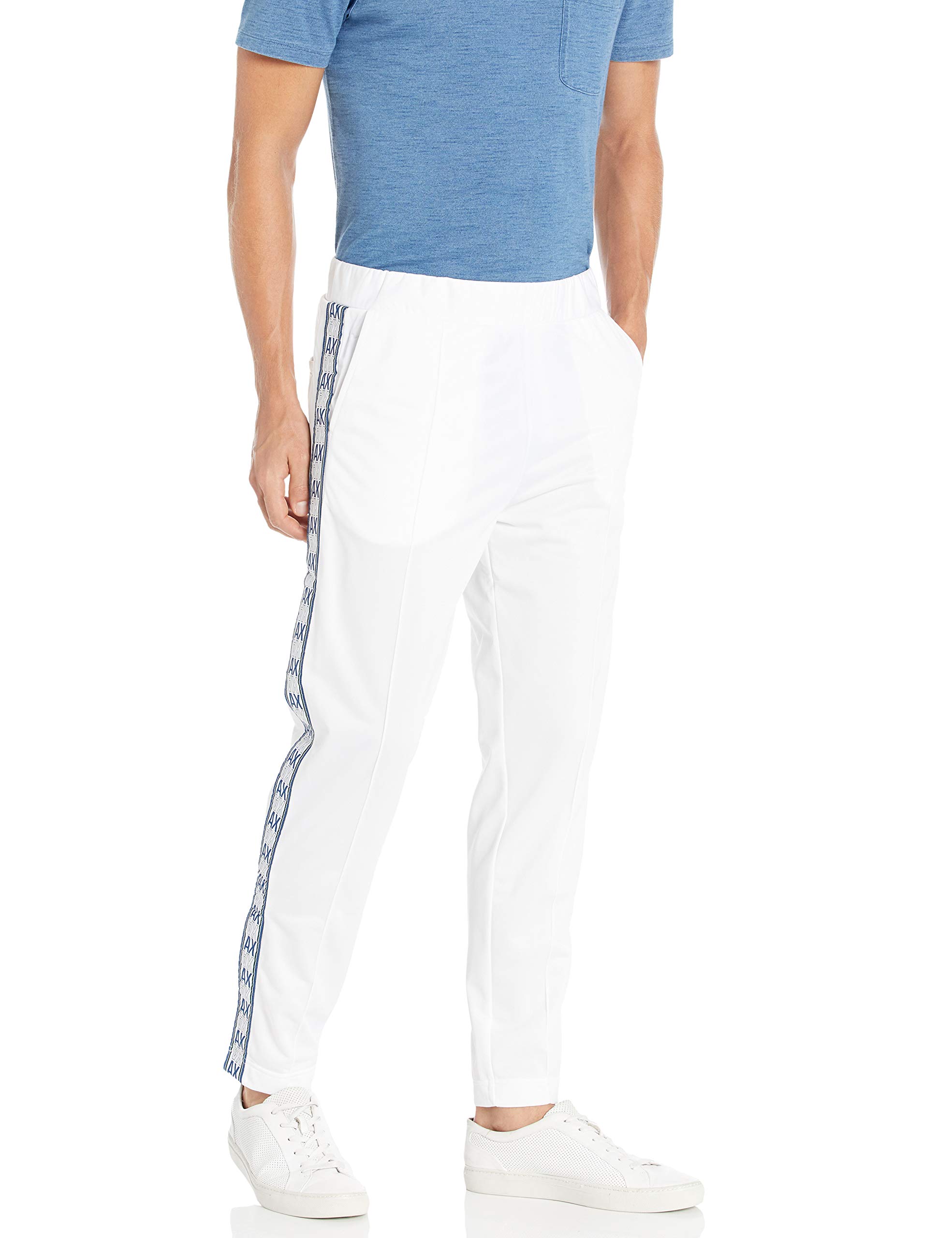 ARMANI EXCHANGE Men's Comfortable Polyester Tricot Drawstring Pants - Casual Lounge Wear for Home, Travel & Relaxation