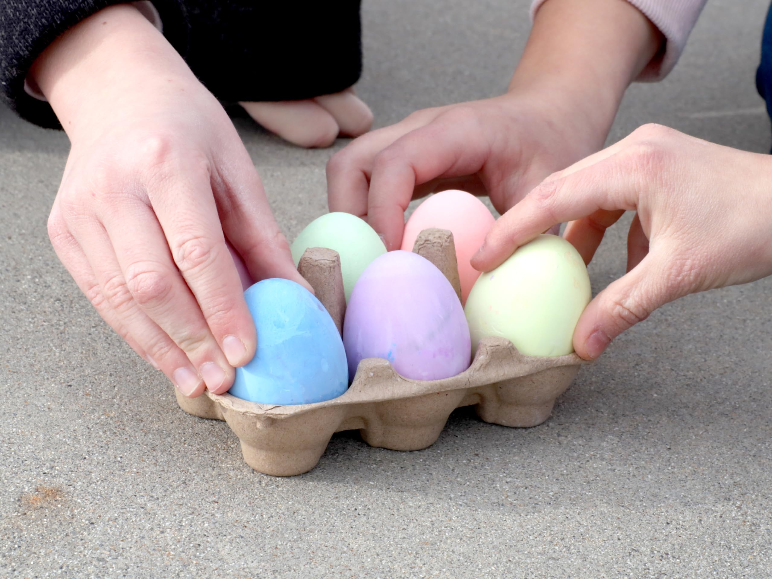 Kid Made Modern Washable Neon Sidewalk Chalk Set - 6-Piece Non-Toxic Egg Chalk for Outdoor Play, Chalkboard Art & Creative Learning | Perfect for Driveway Drawing, Classroom Activities & Toddler Playtime (Ages 3+, Multicolor)