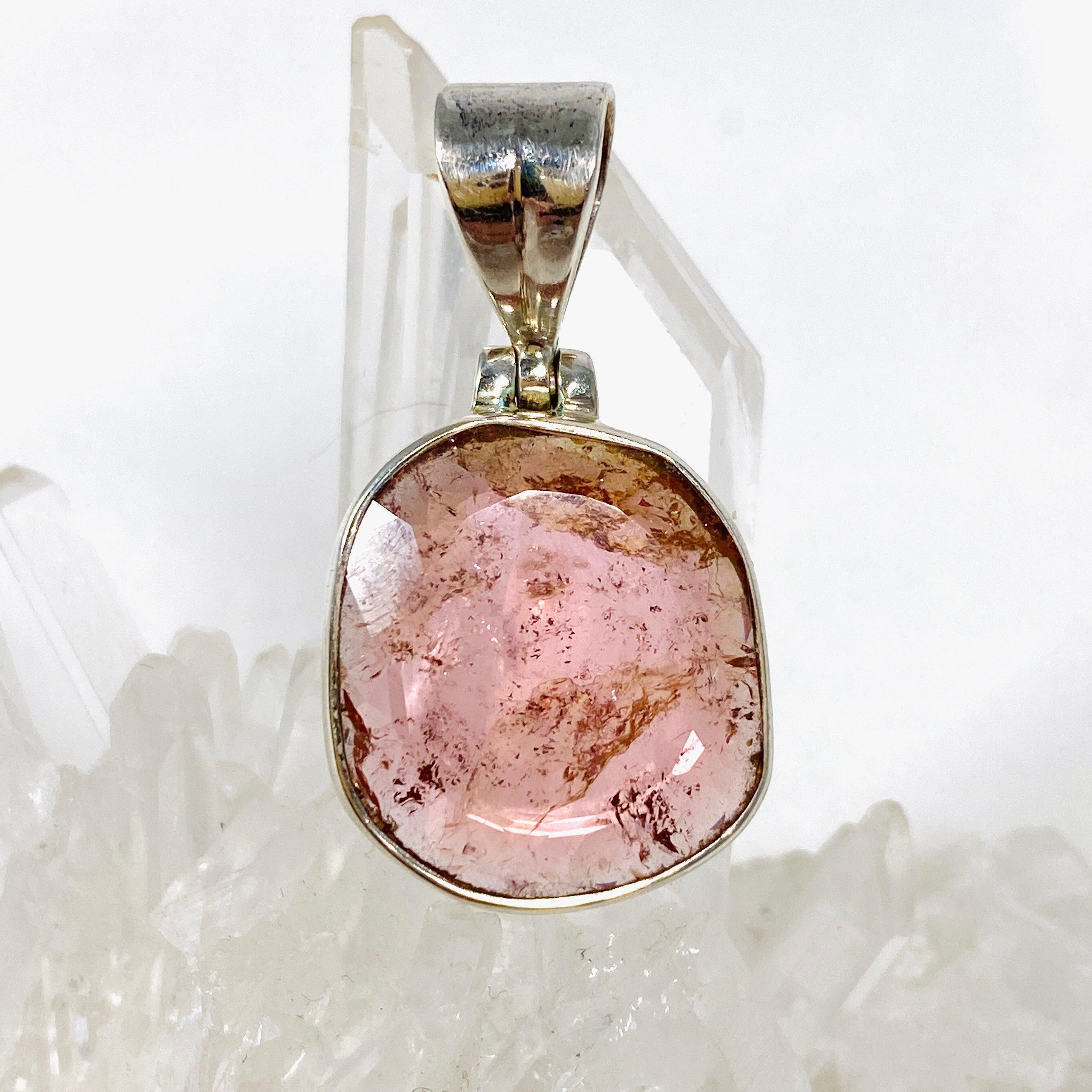 Natural Pink Tourmaline Faceted Pendant Necklace - Genuine Gemstone Jewelry for Women - Perfect for Valentine's Day Gifts, Anniversary & Special Occasions