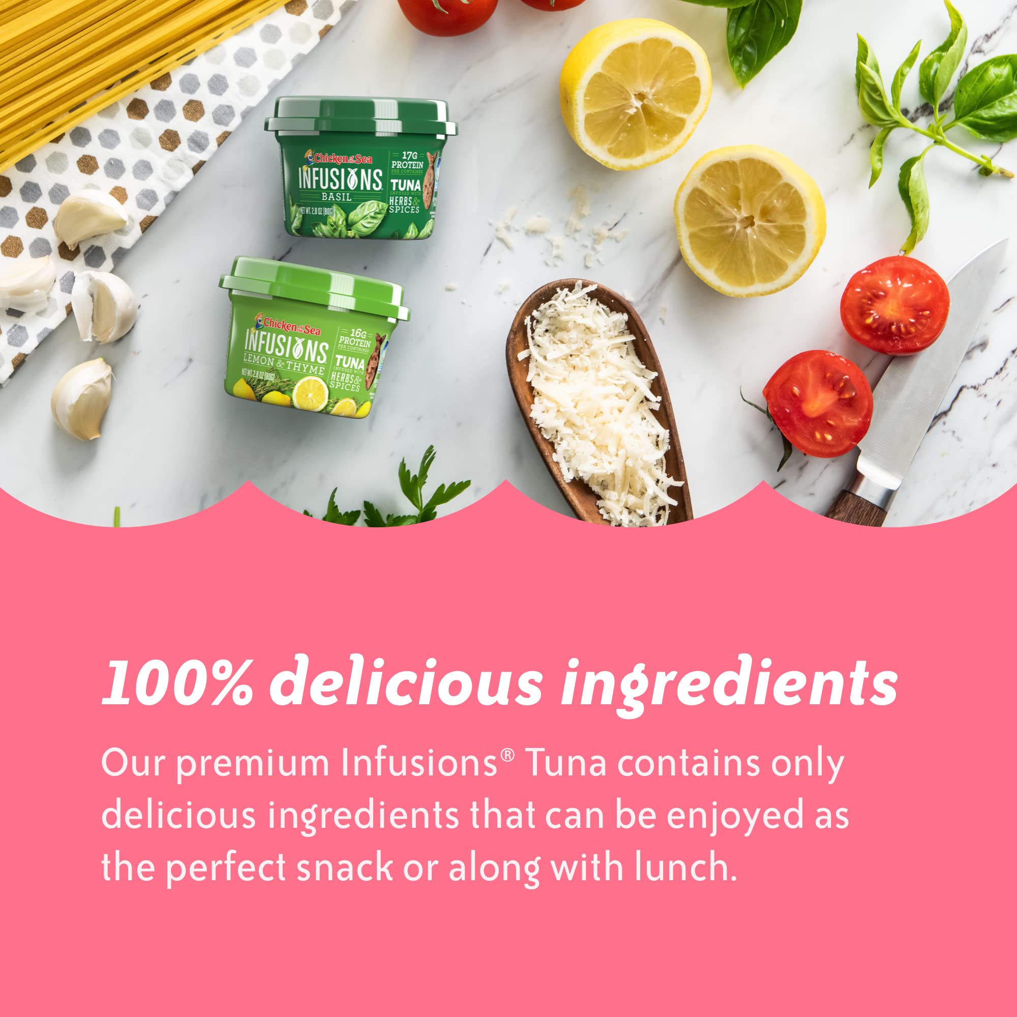 Chicken of the Sea Infusions Wild Caught Tuna Cups - 2.8 Ounce (Pack of 6) - 3 Flavor Variety Pack - Perfect for Salads, Sandwiches & Quick Protein Snacks