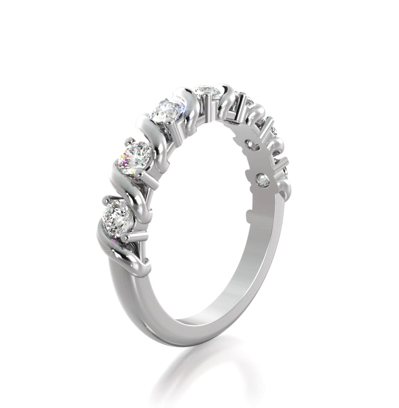 0.53 Carat Round Diamond Wedding Band for Women - Elegant & Timeless Engagement Ring for Brides, Anniversaries & Special Occasions