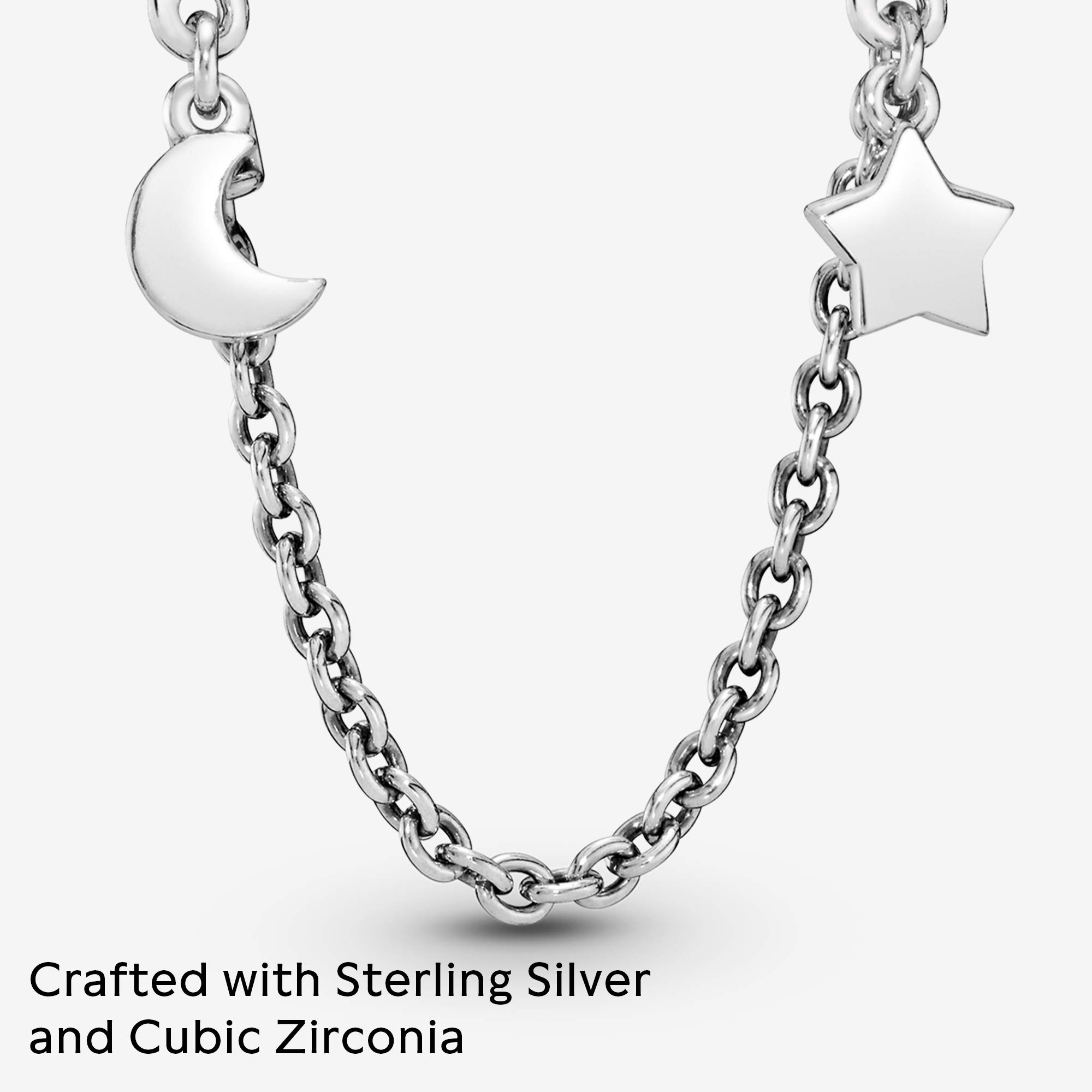 PANDORA Personal Galaxy Necklace with Clear CZ Stones - Elegant Zodiac Jewelry for Women | Perfect for Birthdays, Anniversaries & Everyday Wear