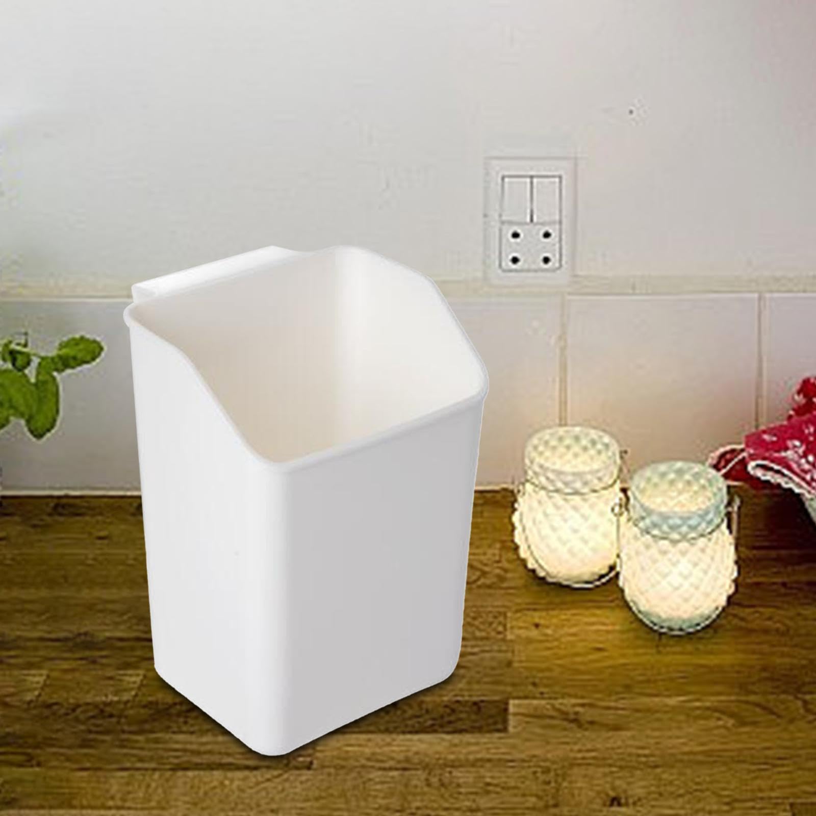 Fenteer Over Cabinet Door Organizer - White Hanging Storage Box for Bathroom & Pantry | No Punch Installation | Space Saving Cabinet Organizer for Kitchen, Bedroom & Office Supplies