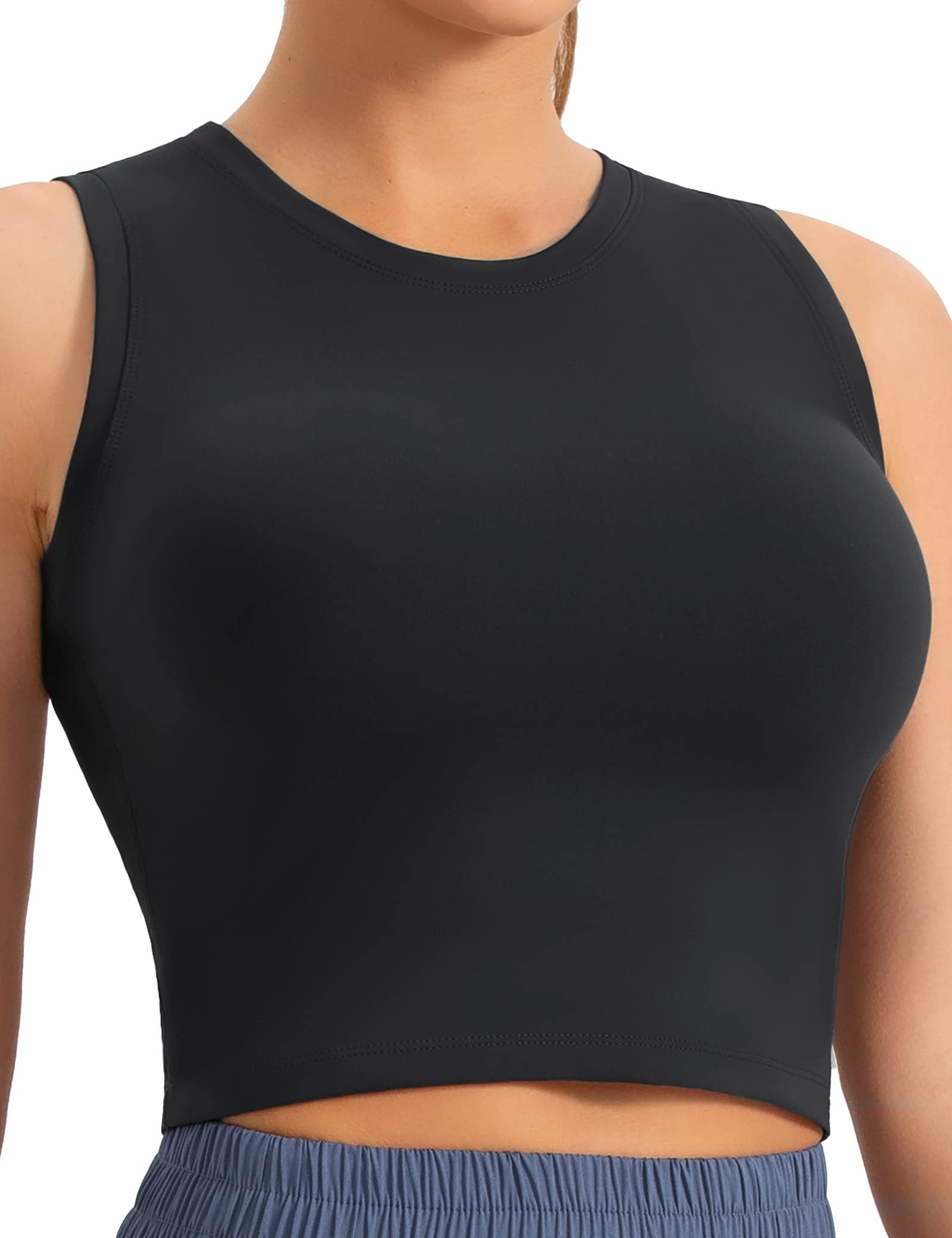 Dragon Fit Women's Sleeveless Workout Tank Top - Breathable Compression Yoga Shirt for Running, Gym & Fitness - Stretchy Cropped Athletic Top Without Padding