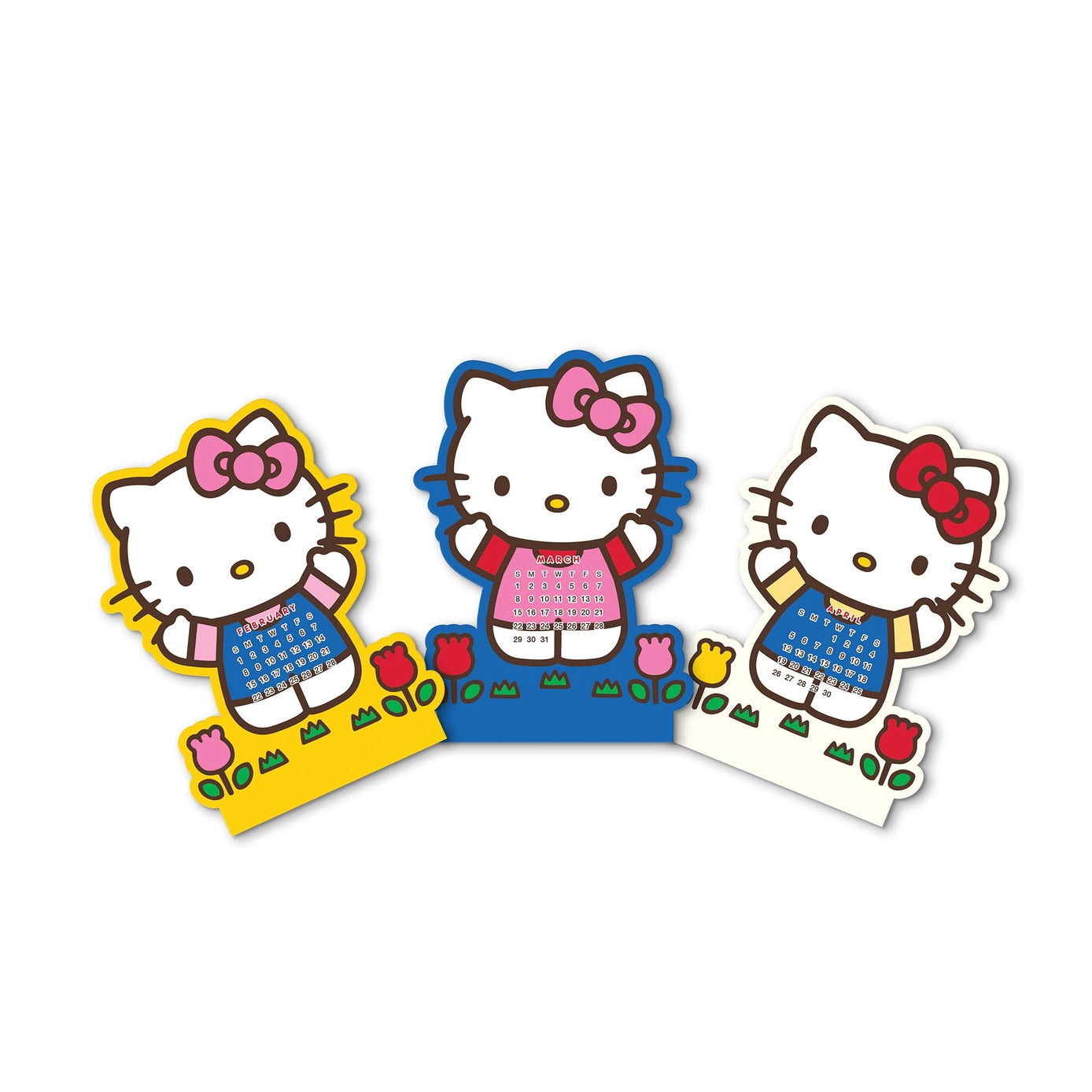 2026 Hello Kitty Playful Pink Mini Desk Calendar with Wood Stand - Cute Kawaii Planner for Office, School & Home Decor - Perfect Gift for Girls & Women