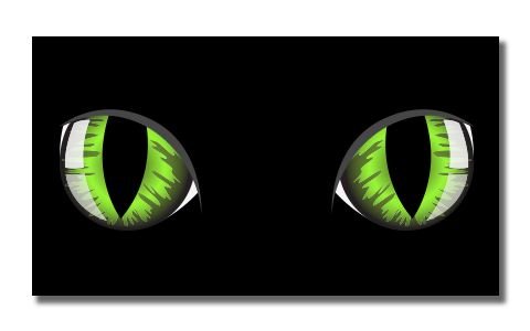 Green Eyes Black Vinyl Sticker - Waterproof Decal for Car Window, Bumper, Laptop, Phone - Multiple Sizes Available - Perfect for DIY Decoration, Personalizing Devices & Vehicle Customization