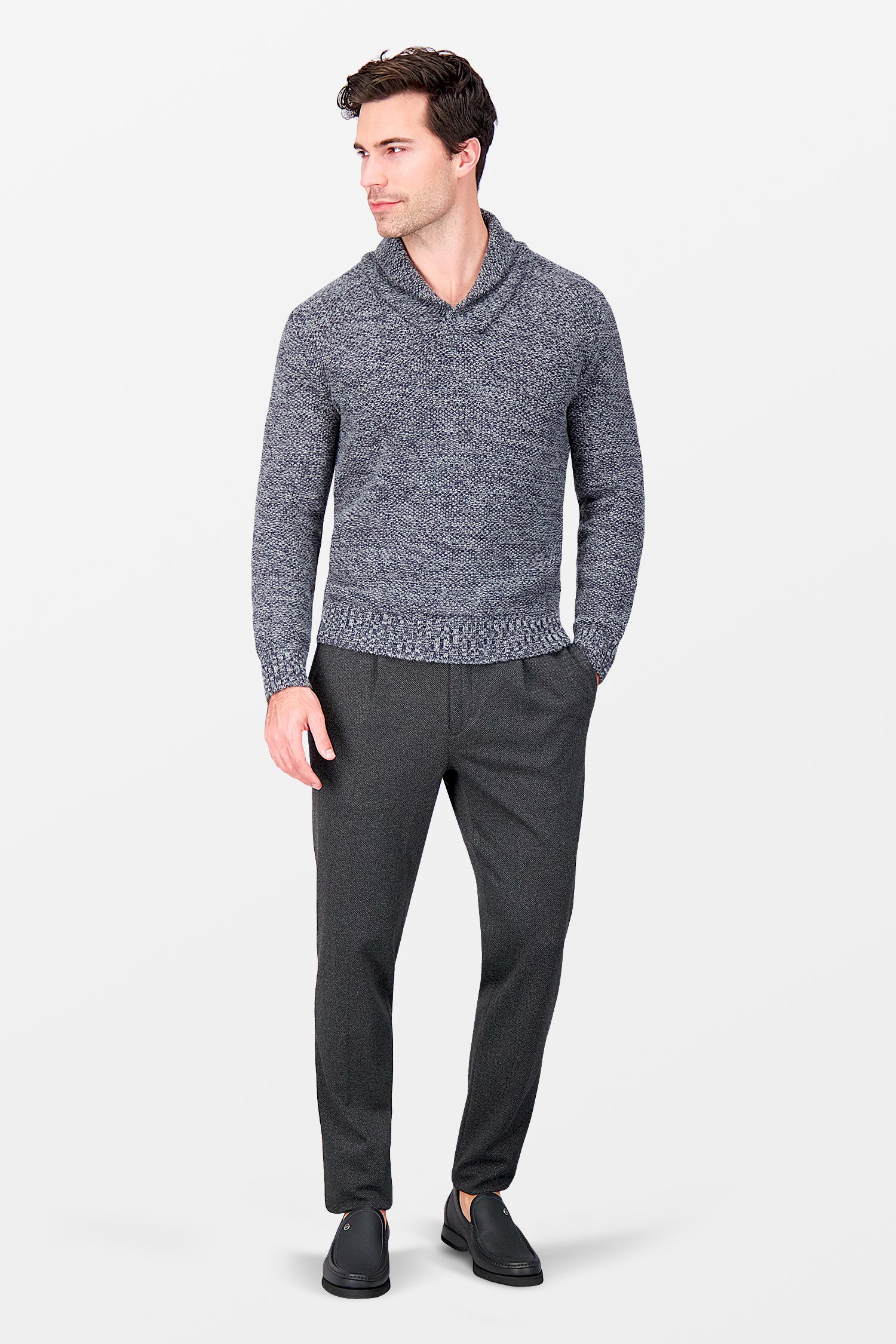 Incotex Dark Grey Knitted Trousers for Men - Comfortable Stretch Slim Fit Pants for Business Casual & Office Wear