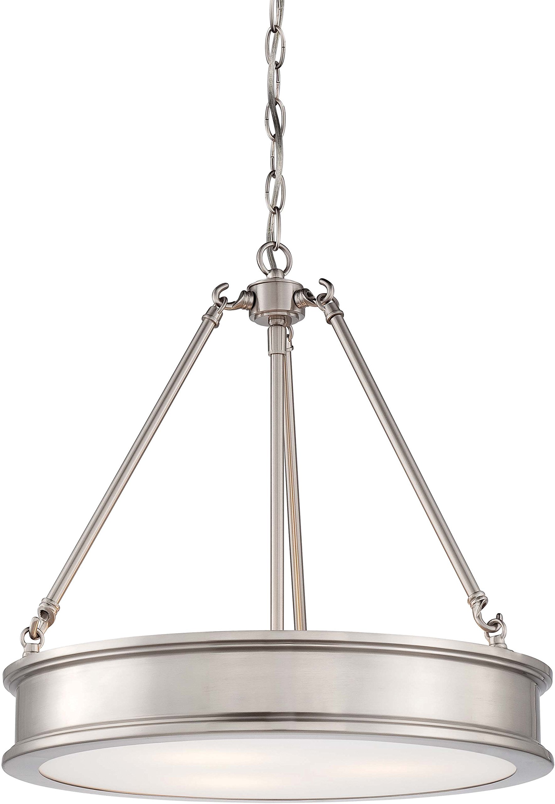 Minka Lavery 3-Light Ceiling Pendant Chandelier - Brushed Nickel Finish, 180W Modern Lighting Fixture for Dining Room, Kitchen Island or Entryway (Model 4173-84 Harbour Point)