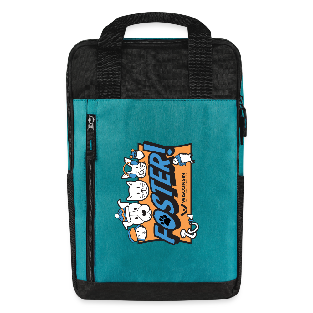heather teal/black