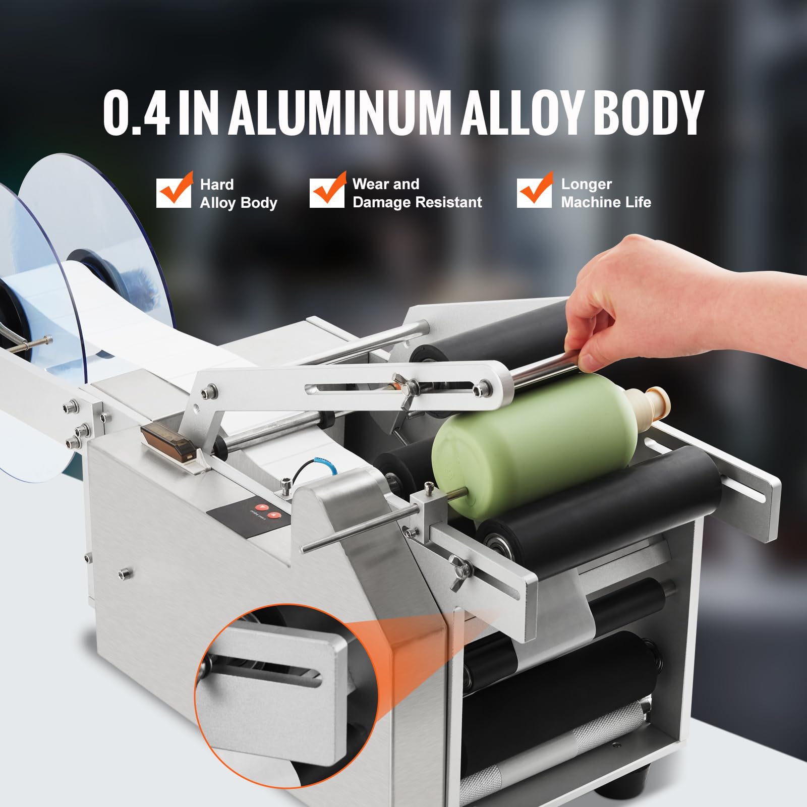 VEVOR Semi-Automatic Round Bottle Labeling Machine - 20-50pcs/min Electric Label Applicator for 0.78-4.72
