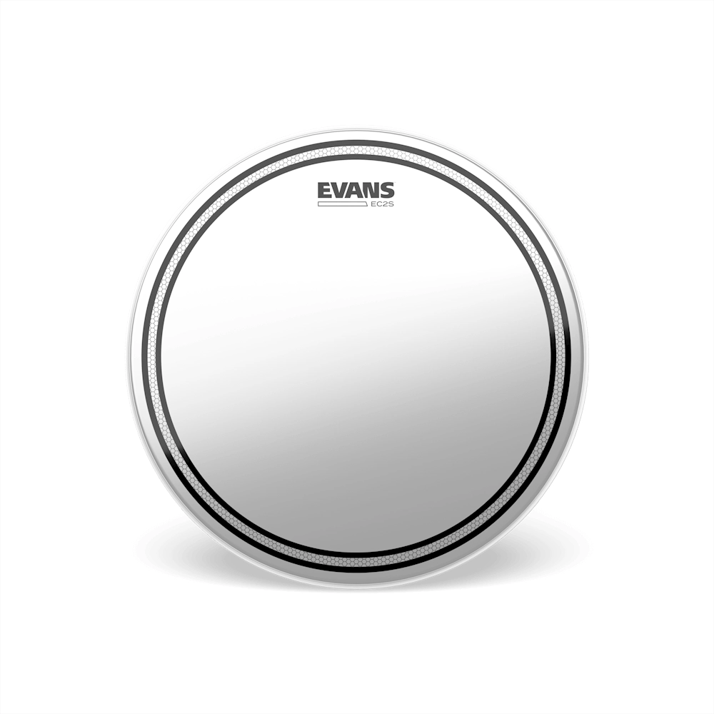 Evans EC2S Frosted Tom Drumhead 10 Inch - Clear 2-Ply Drum Head for Warm, Controlled Sound - Perfect for Jazz, Rock, and Studio Recording