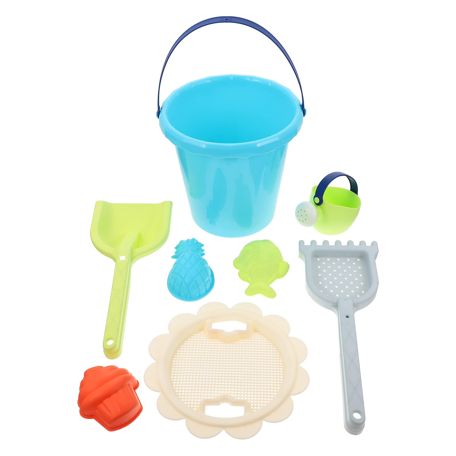 LUOZZY 8-Piece Kids Beach Toys Set - Sand Bucket, Sifter, Rake & Shovel - Fun Sand Digging Tools for Toddlers & Children (Random Colors) | Perfect for Beach Vacations, Sandcastle Building & Outdoor Play