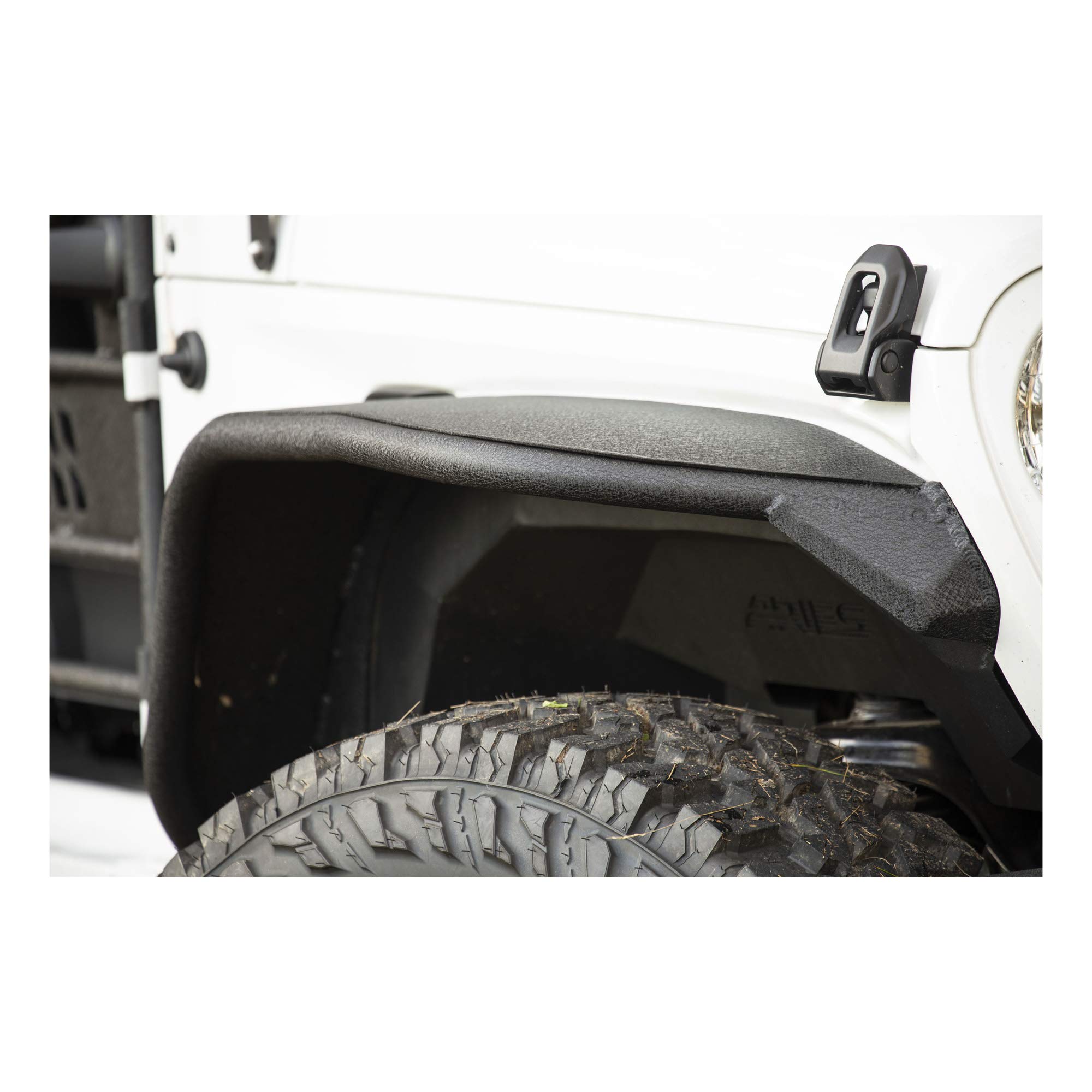 ARIES 2082097 TrailChaser Black Aluminum Front Bumper & Fender Flares for Jeep Wrangler JL (2018-2023) | Heavy-Duty Off-Road Protection | Perfect for Rock Crawling & Trail Adventures