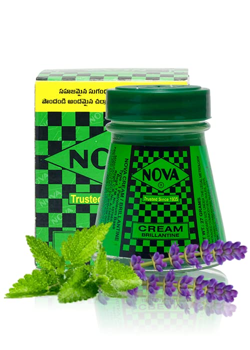 NOVA CREAM Brillantine Hair Styling Cream - Pack of 4 | Strong Hold, Natural Shine | Perfect for Men's Grooming, Classic Hairstyles & Special Occasions