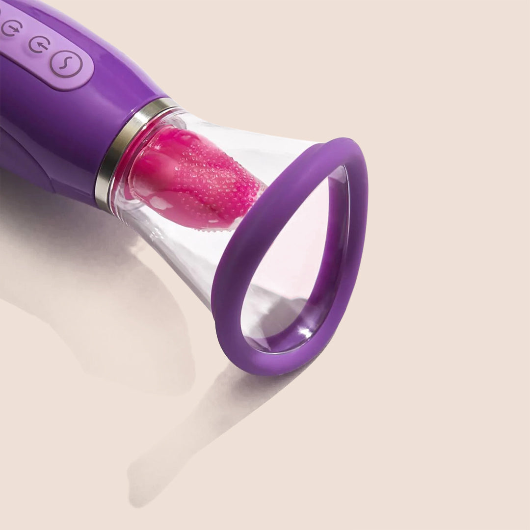 Fantasy for Her Ultimate Pleasure - 3-in-1 Tongue Stimulation, Vibration & Suction Clitoral Massager for Women | Perfect for Solo Play & Couples Intimacy