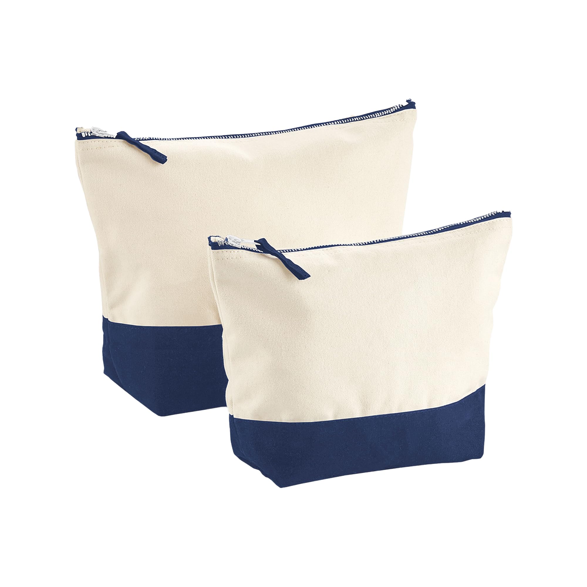 Dipped Base Canvas Makeup Bag (W544) - Natural/Black Medium Size - Perfect for Cosmetics, Stationery & Travel Accessories Storage