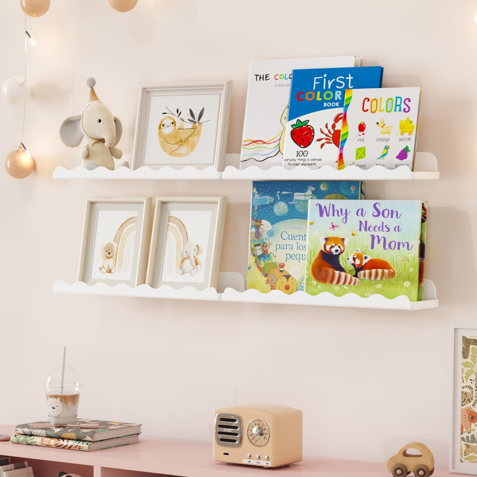 Lifewit 6-Pack Plastic Floating Bookshelves for Nursery - 15