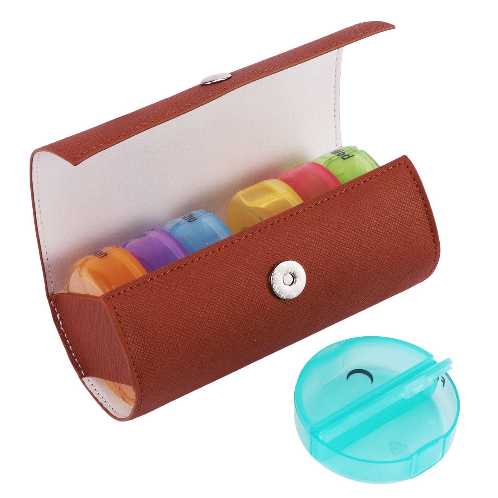 Faddare 7 Day Pill Organizer - 14 Compartment Flip Top Travel Pill Box for Daily Medication (2 Times a Day) | Portable Medicine Case for Home, Office & Travel (Size B)