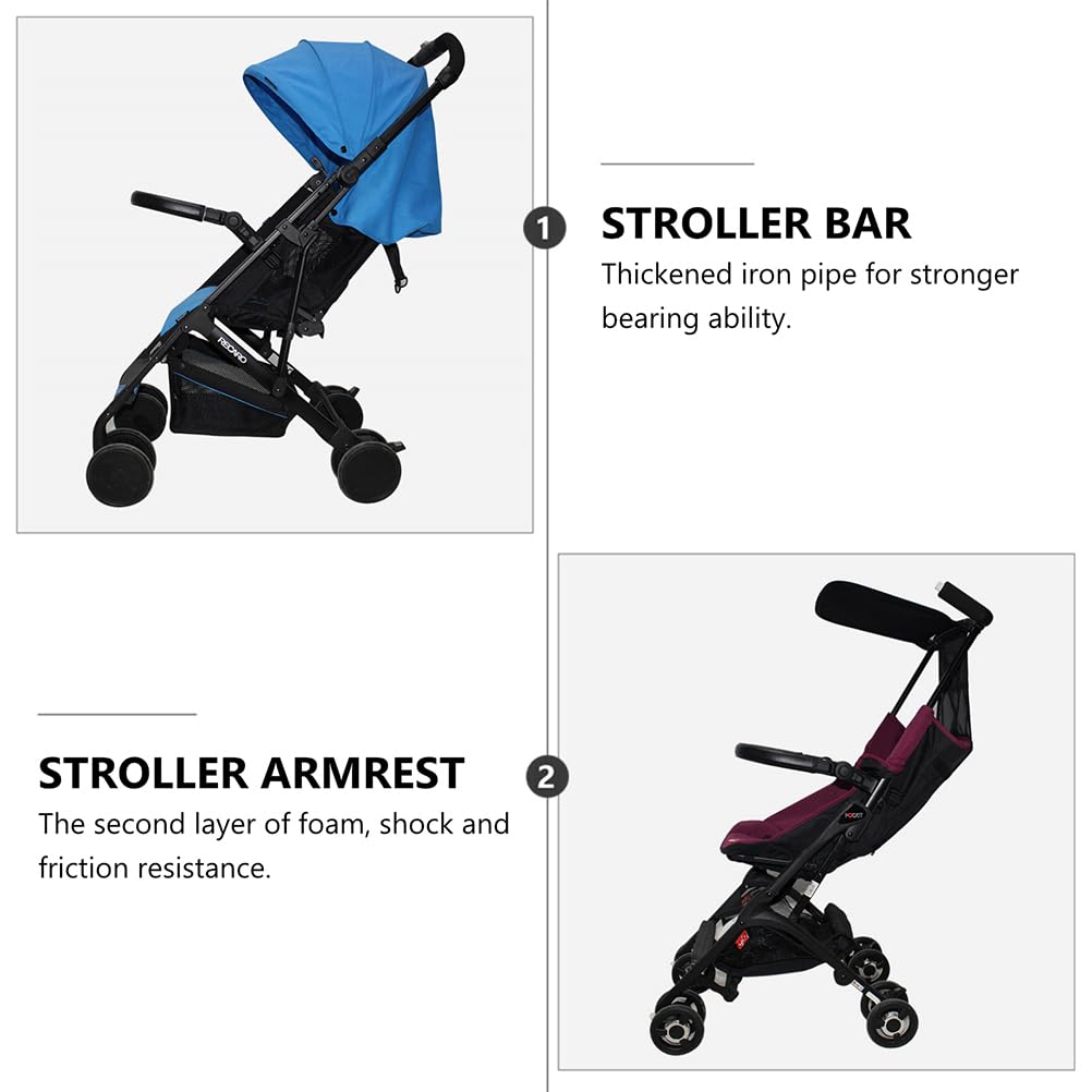 Zerodeko Universal Adjustable Baby Stroller Armrest - PU Leather Bumper Bar for Pushchairs | Perfect for Strolls, Shopping & Travel with Your Baby