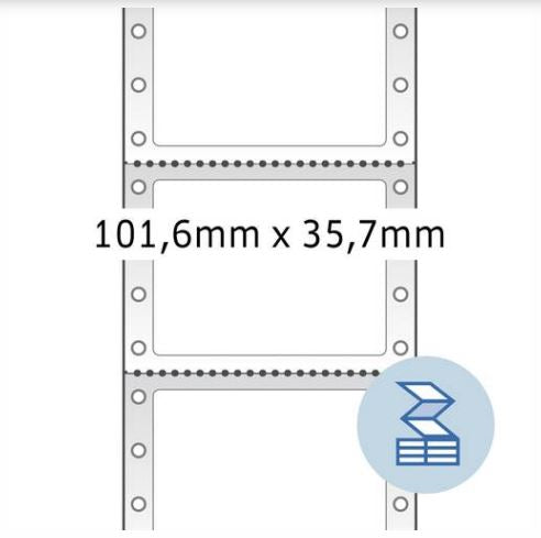 Continuous Computer Labels 4 x 1.4 Inches (101.6 x 35.7mm) - 1 Row White Permanent Adhesive Labels for Laser/Inkjet Printers - Ideal for Shipping, Filing & Organization (8212)