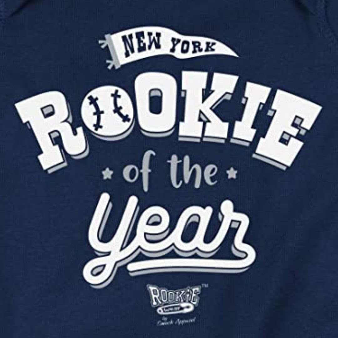New York Yankees Baseball Fan Rookie of The Year Navy Blue Baby Onesie & Toddler T-Shirt (NB-4T) - Perfect Gift for Little Baseball Fans, Game Day Outfits & Nursery Wear