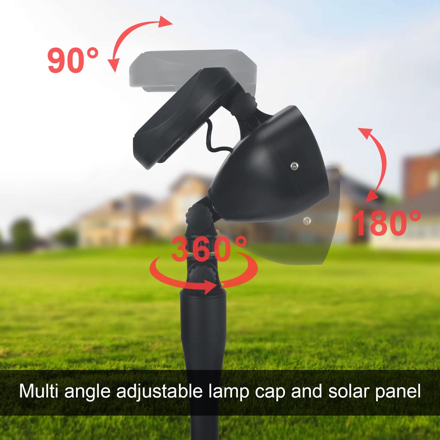 Solar Powered Flagpole Light - 4 Ultra Bright LED, 360° Adjustable, IP65 Waterproof Outdoor Light for 1