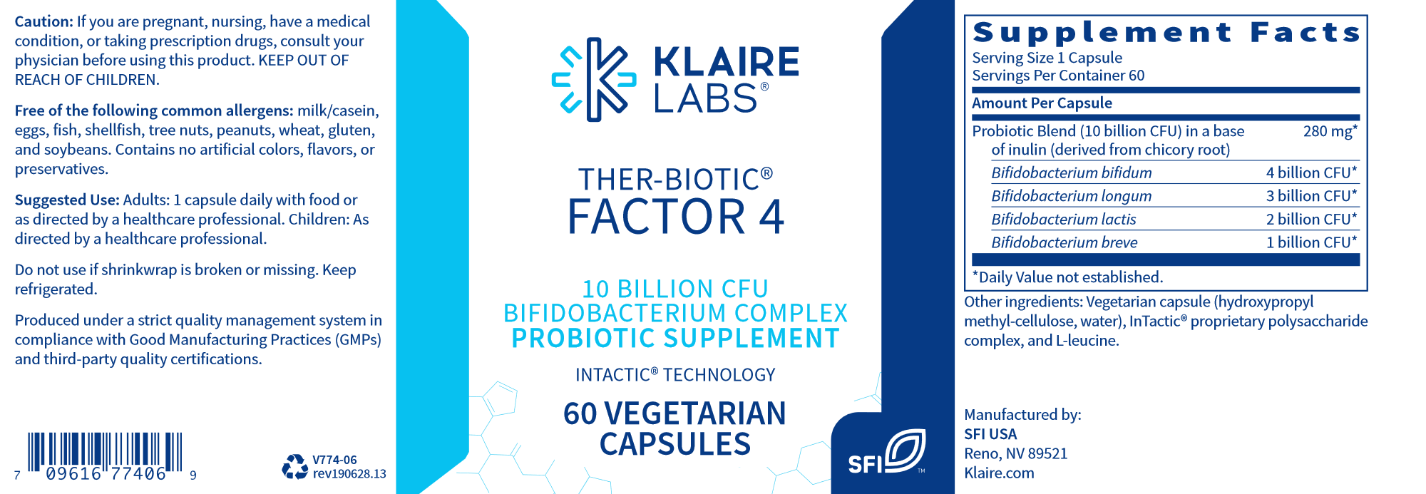 Ther Biotic® Factor 4 - Premium Probiotic Supplement for Gut Health & Immune Support - Supports Digestion, Energy & Overall Wellness - Ideal for Daily Use, Travel & Active Lifestyles