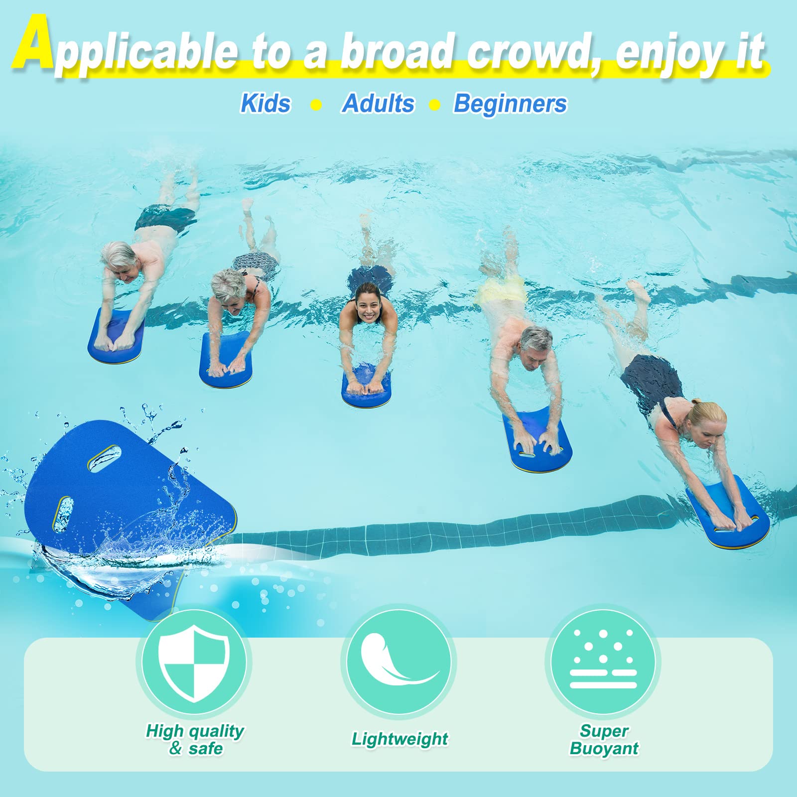 Hungdao 3pcs U-Shaped Swimming Kickboard for Kids & Adults - Durable Pool Training Float, Beginner Swim Aid, Water Exercise Equipment for Learning, Fitness & Swim Classes