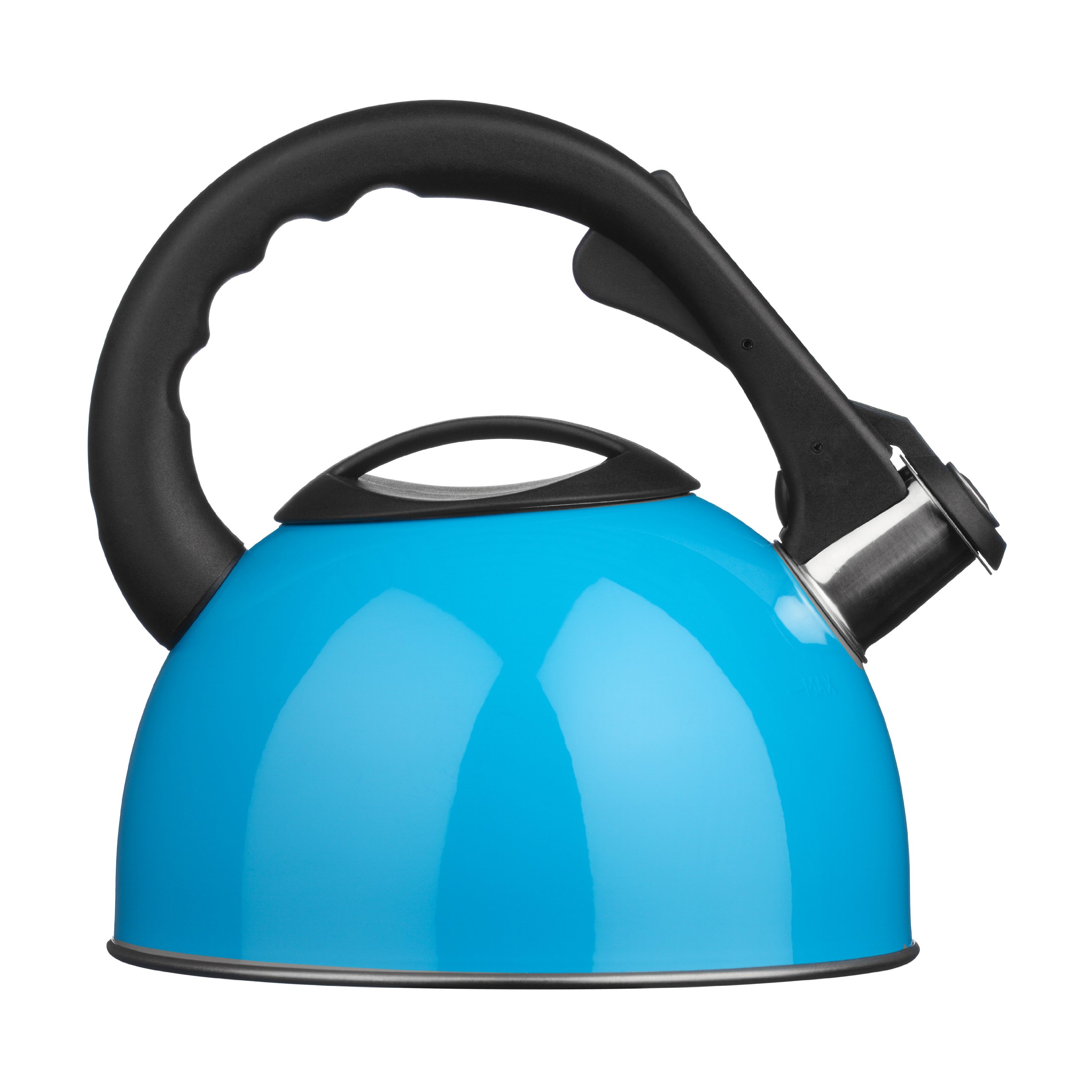 Premium Stainless Steel Whistling Tea Kettle 2.5L - Heat Resistant Handle, Stovetop Safe - Perfect for Home, Office & Travel - Blue Color (22x23x20cm) - Ideal for Coffee, Tea & Hot Beverage Preparation