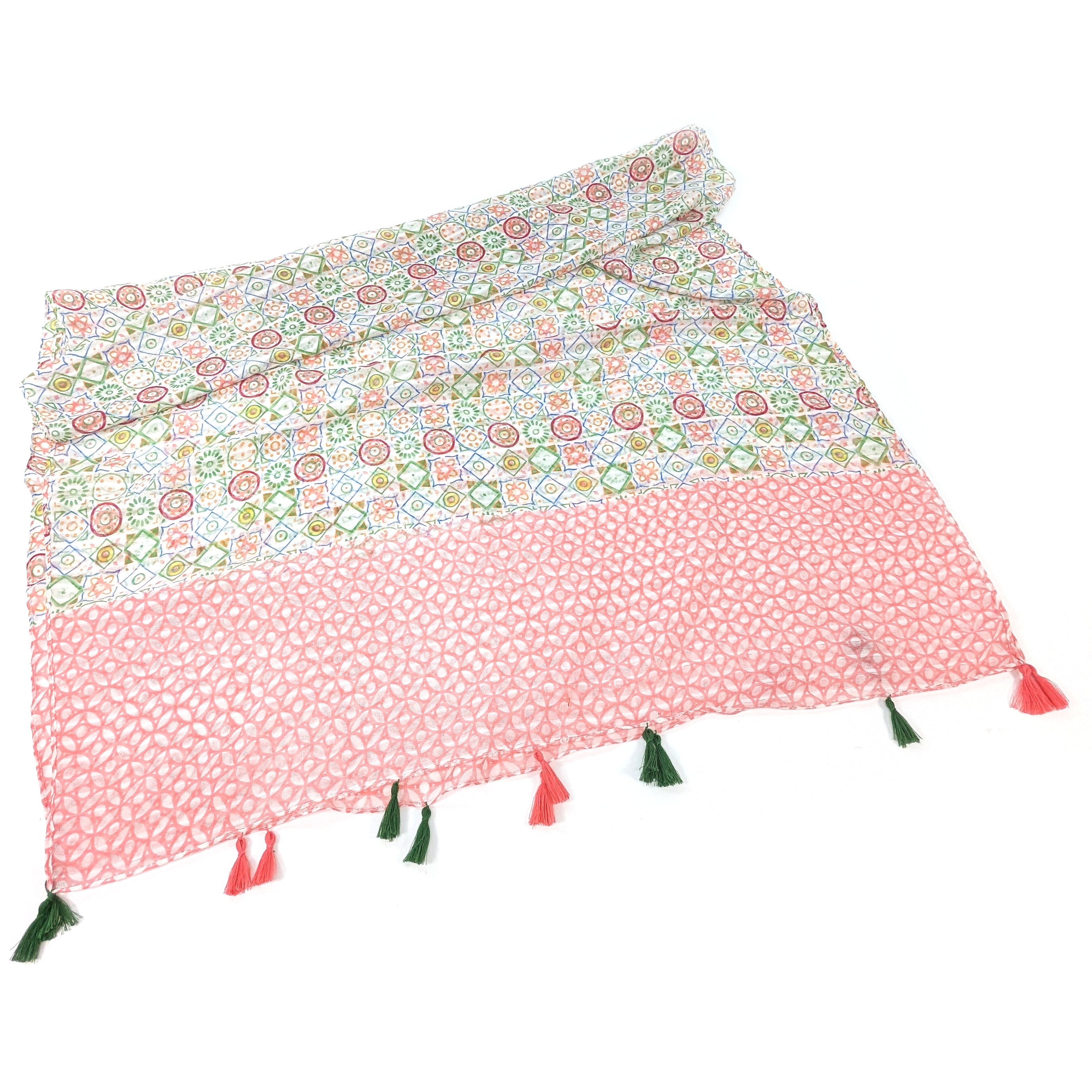 Stylish Pink Mosaic Tiles Scarf (80x180cm) - Perfect for Women's Fashion Accessories, Gift Giving & Winter Outfits