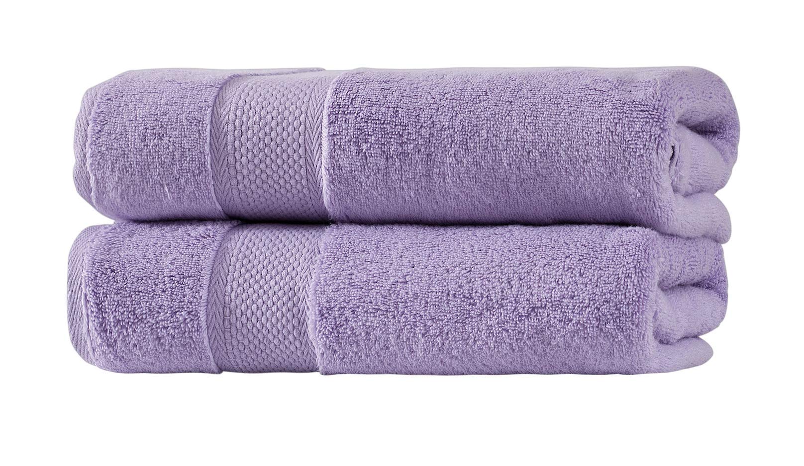 Premium BAGNO MILANO Turkish Cotton Bath Towels Set - Ultra Soft, Plush & Quick Dry - Luxury Made in Turkey (Lavender Purple, 2-Piece Set) for Spa, Beach & Bathroom Use