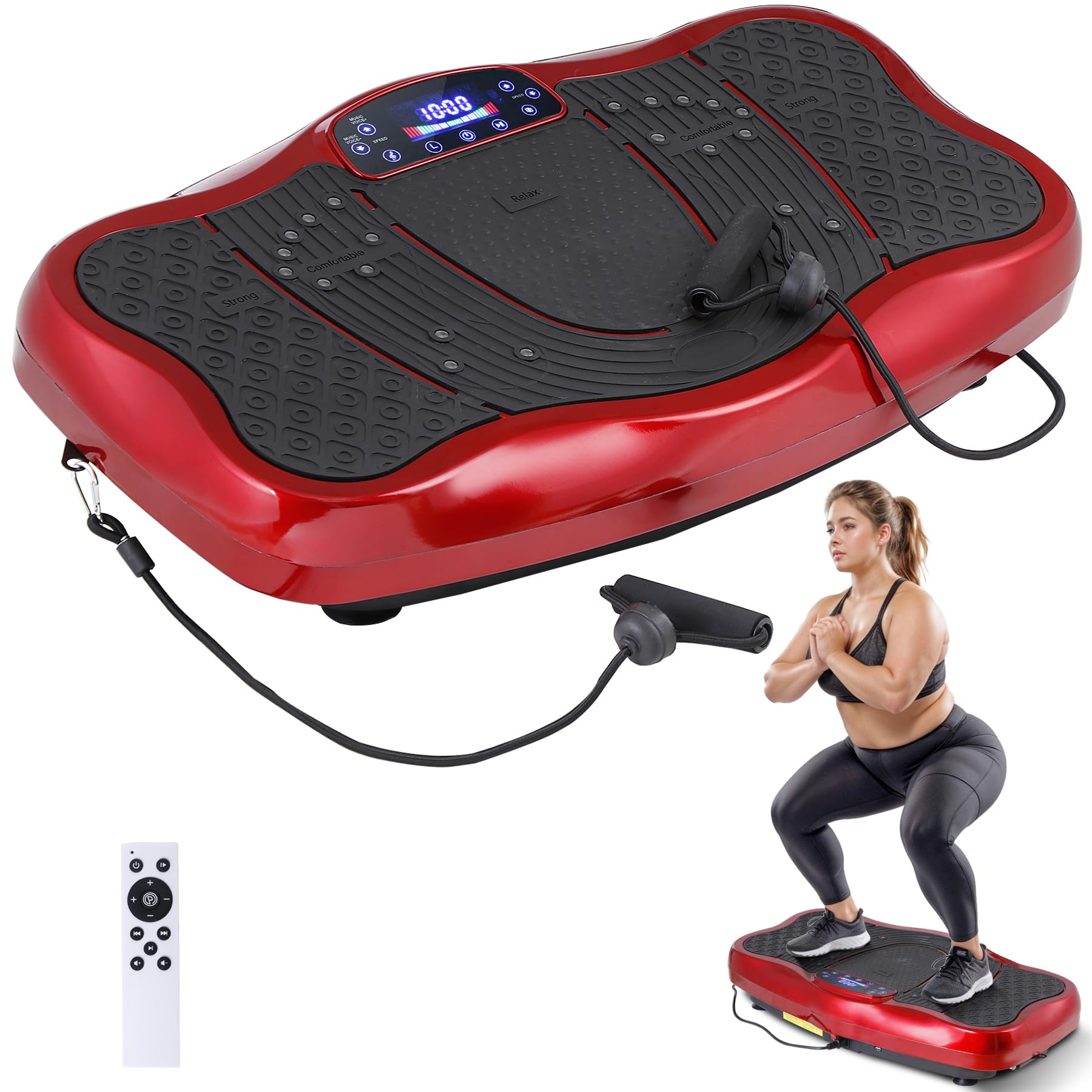 Premium Vibration Plate Exercise Machine for Weight Loss & Lymphatic Drainage - Whole Body Workout Equipment with Bluetooth, Remote & Loop Bands - 120 Speed Levels - Home Gym & Travel Fitness Solution