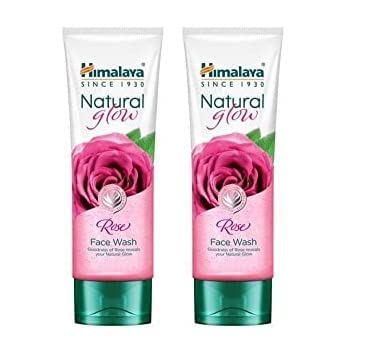 Himalaya Natural Glow Rose Face Wash 50ml (Pack of 2) - Gentle Cleanser for Brightening & Hydrating Skin - Perfect for Daily Skincare Routine & Travel