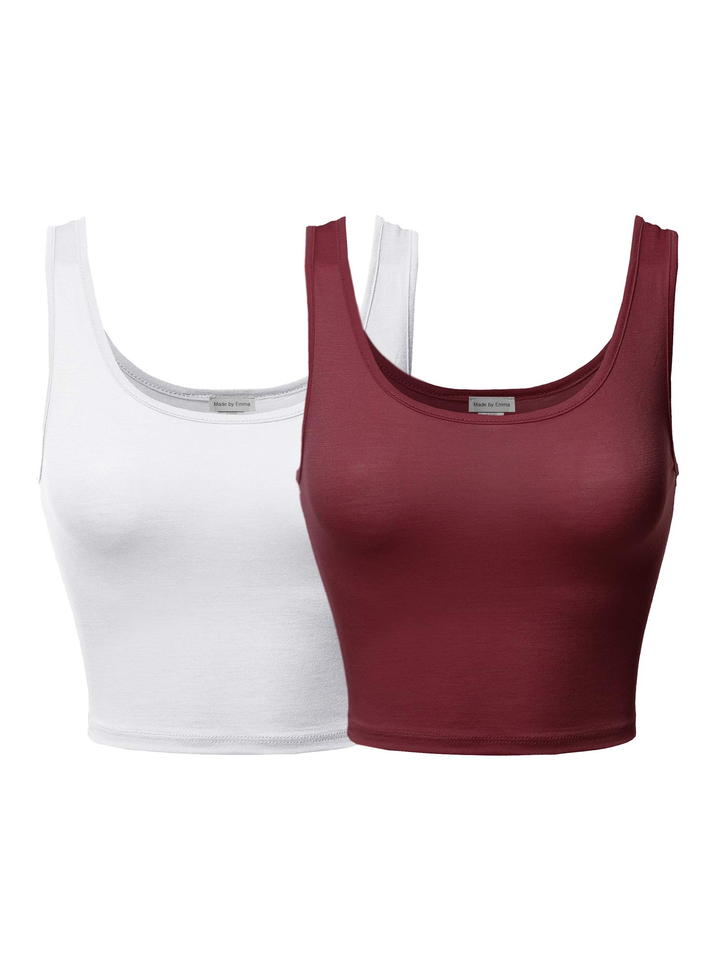 Emma Women's Junior Sleeveless Crop Tank Top - Soft Solid Color Basic Top for Teens & Girls | Perfect for Summer, Layering, Gym, and Casual Outfits