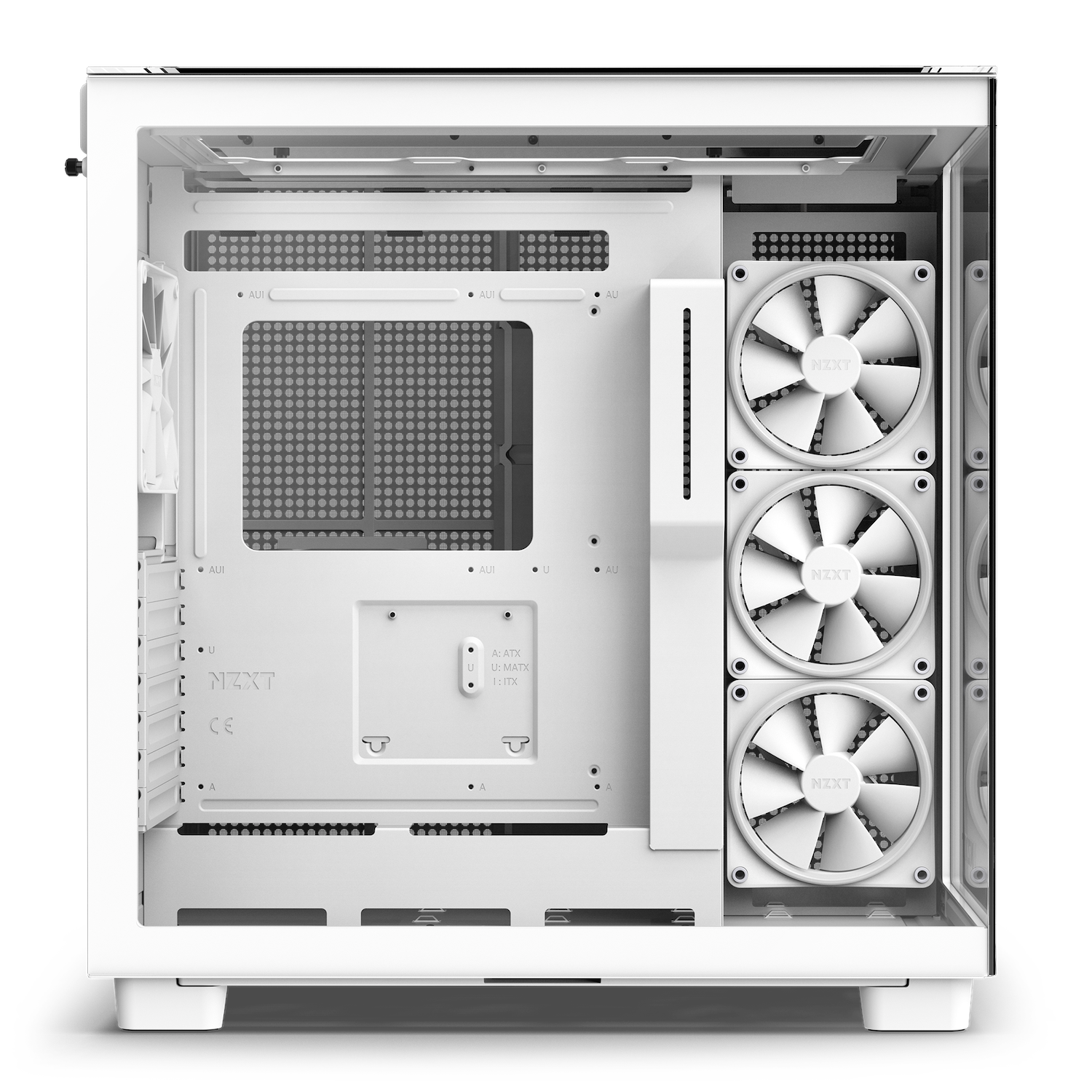 NZXT H9 Elite ATX Mid Tower PC Case - White Tempered Glass Panel, High Airflow Design for Gaming & Workstation Builds - Perfect for RGB Lighting Setups & Custom Water Cooling Systems