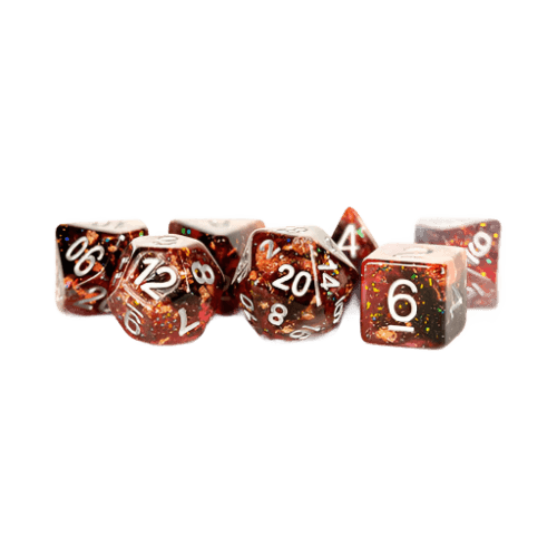 16mm Resin Polyhedral Dice Set - Eternal: Fire Style for D&D, RPG & Tabletop Gaming | Perfect for Dungeon Masters & Players | Durable & Vibrant Design