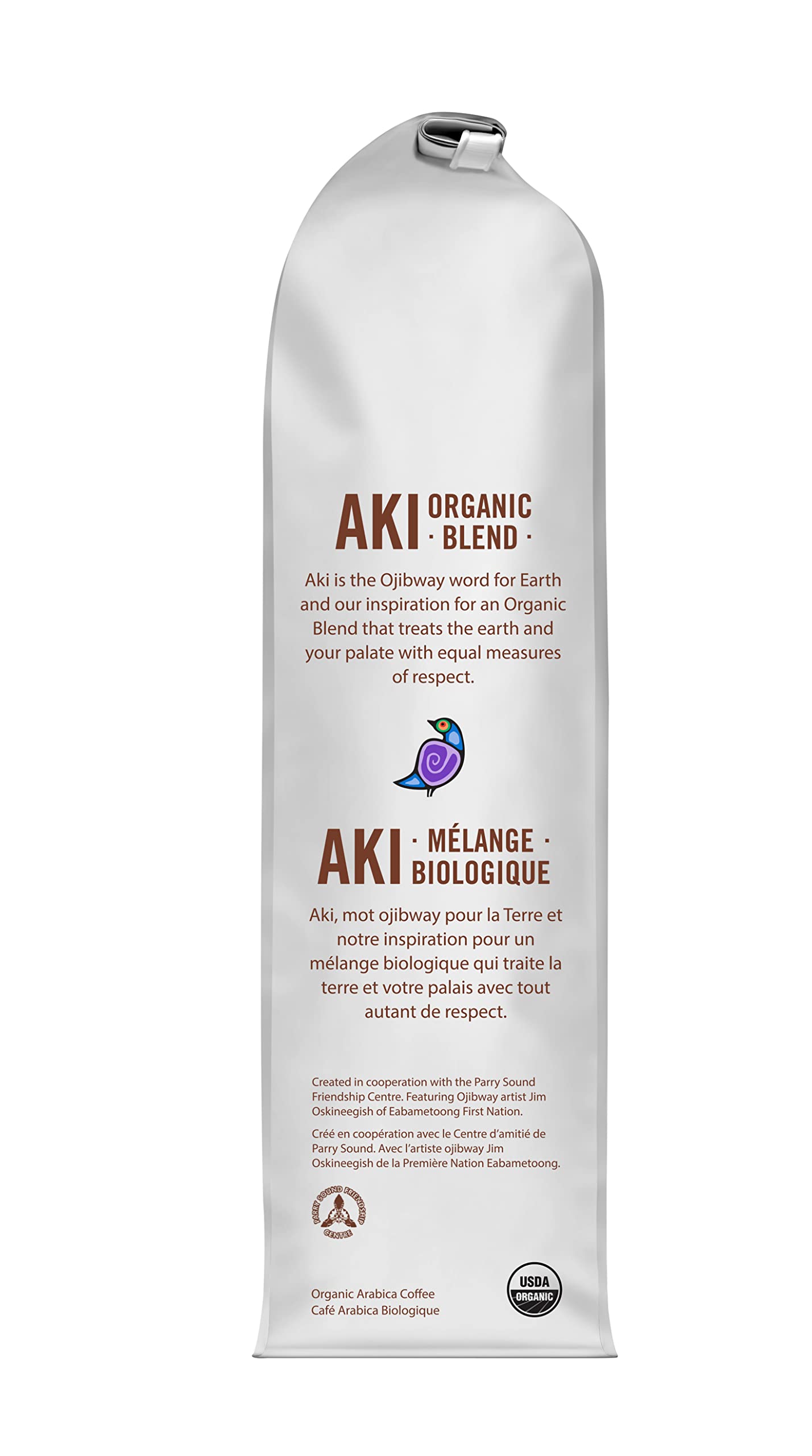 Organic Aki Blend Medium Dark Roast Ground Coffee by Muskoka Roastery - 16oz (454g) for Home Brewing, Office Use & Camping - Premium Canadian Coffee Beans