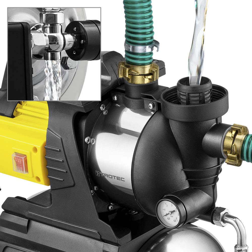 TROTEC TGP 1050 E 1000W Stainless Steel Water Pump for Home & Garden - 3300 l/h Capacity, Lawn Sprinkler System - Perfect for Irrigation, Pool Draining & Outdoor Water Transfer