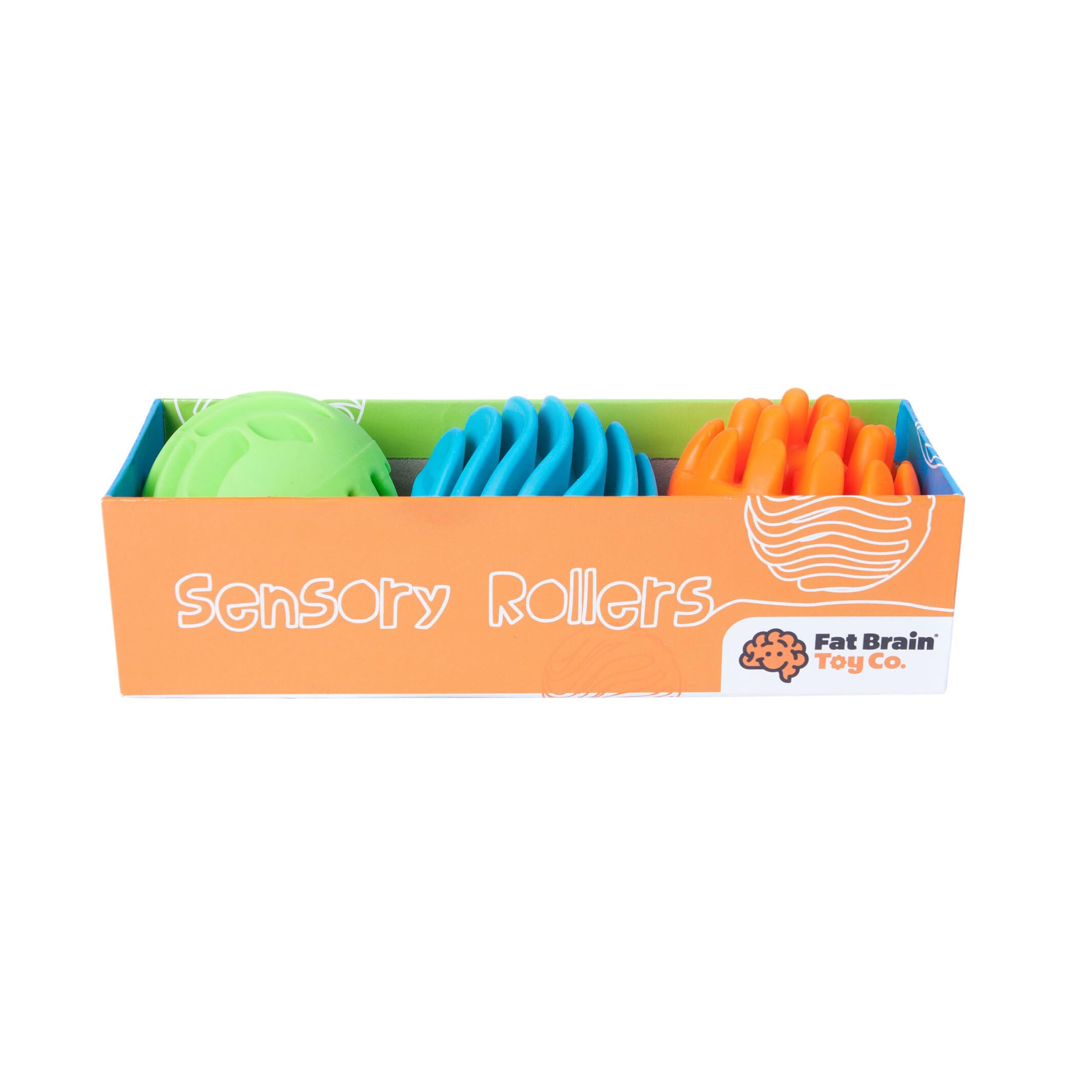 Fat Brain Toys Sensory Rollers for Kids - Textured Baby Toys for Sensory Development & Stress Relief - Perfect for Autism, Toddler Playtime & Occupational Therapy