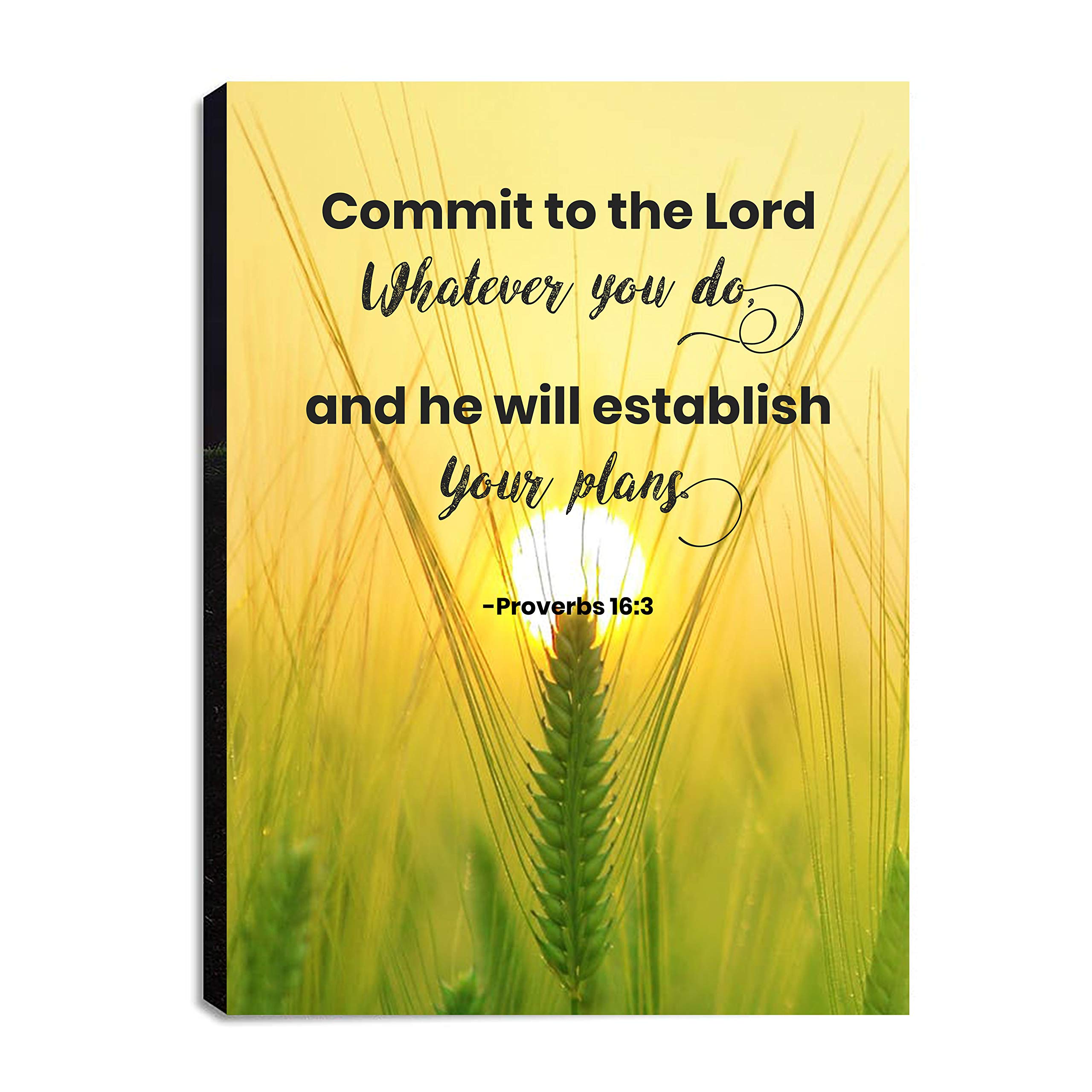 Commit to The Lord | 30x40in Christian Canvas Wall Art with Inspirational Bible Verses & Prayers - Perfect for Home, Kitchen, Living Room & Bedroom Decor - Ready to Hang Scripture Artwork for Faith-Based Interior Design