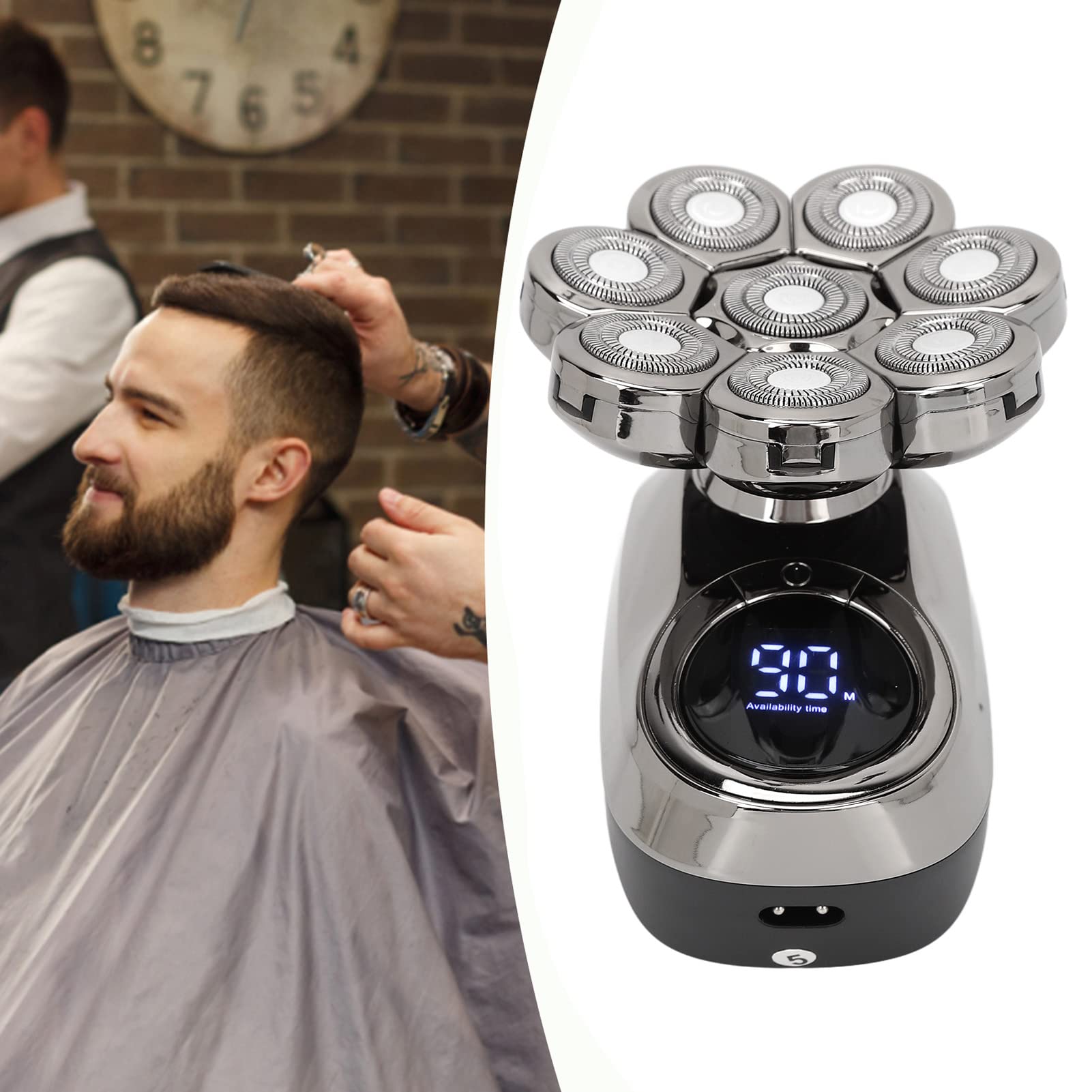 Premium Electric Shavers for Men - IPX7 Waterproof Bald Head Shaver with Dual Blades & Self-Sharpening Technology | USB Rechargeable Wet/Dry Trimmer for Smooth Shaving | Perfect for Travel, Gym & Daily Grooming Routine