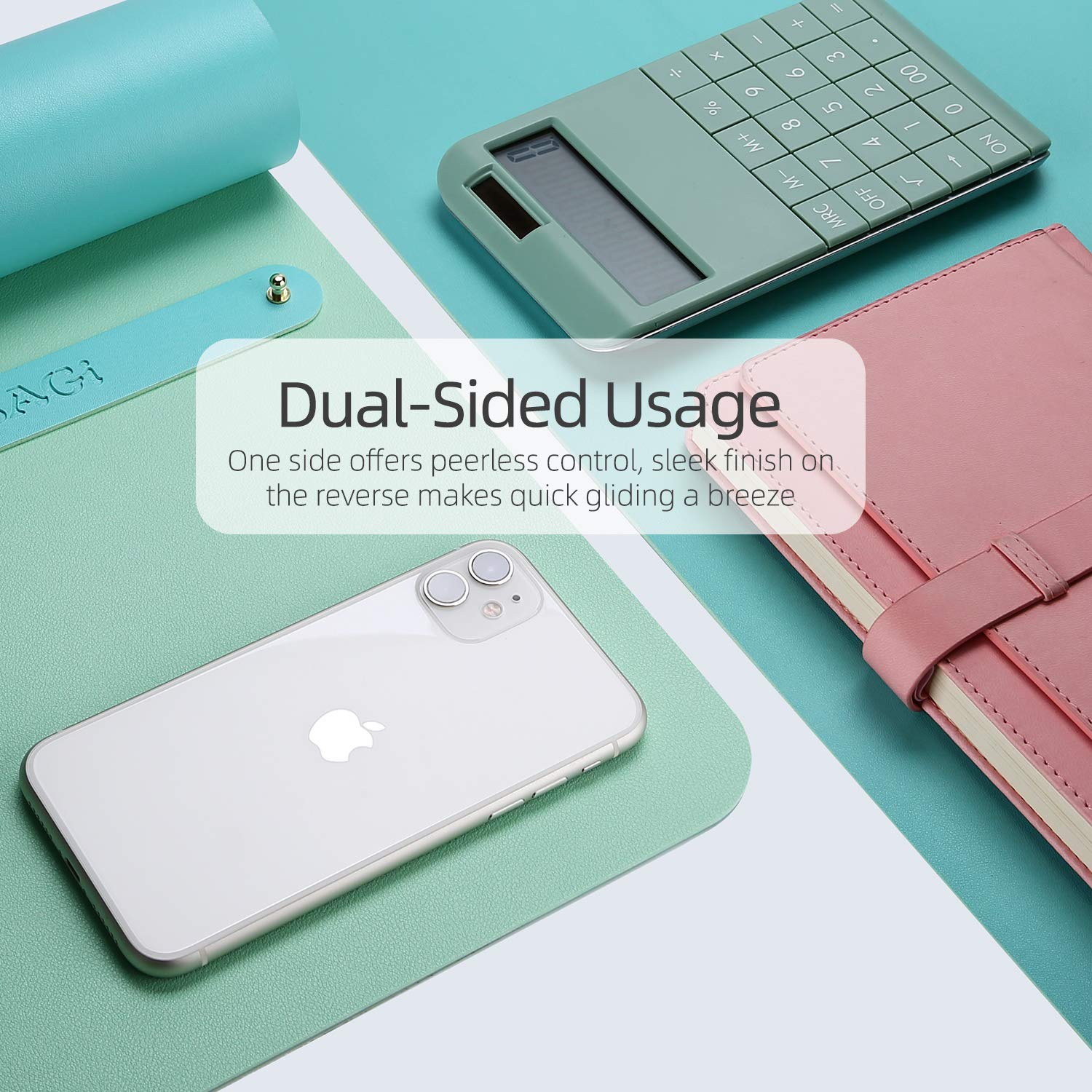 YSAGi Waterproof Leather Desk Mat - Large Dual-Sided Mouse Pad for Keyboard & Office Use (23.6