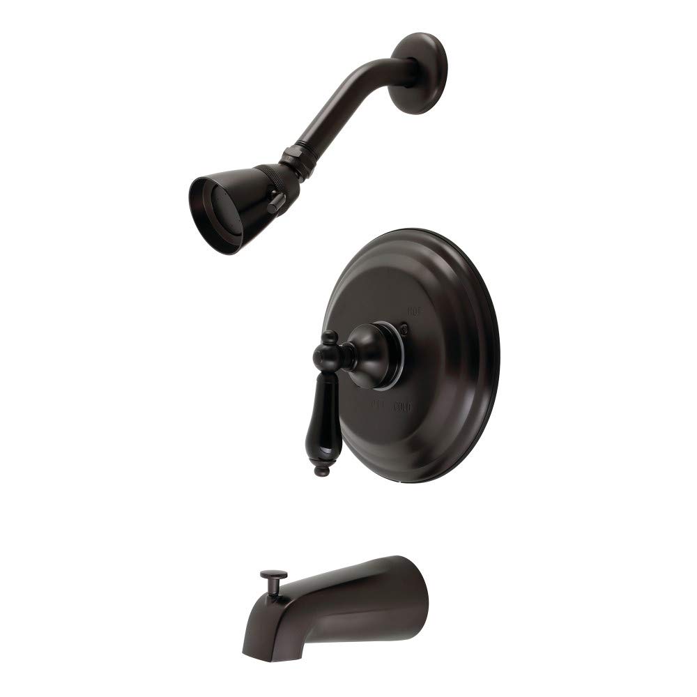 Kingston Brass KB3635PKL Duchess Oil Rubbed Bronze Tub and Shower Faucet - 7.5 x 7.13 x 5 Inches - Vintage Style Bathroom Fixture for Classic & Modern Bathrooms